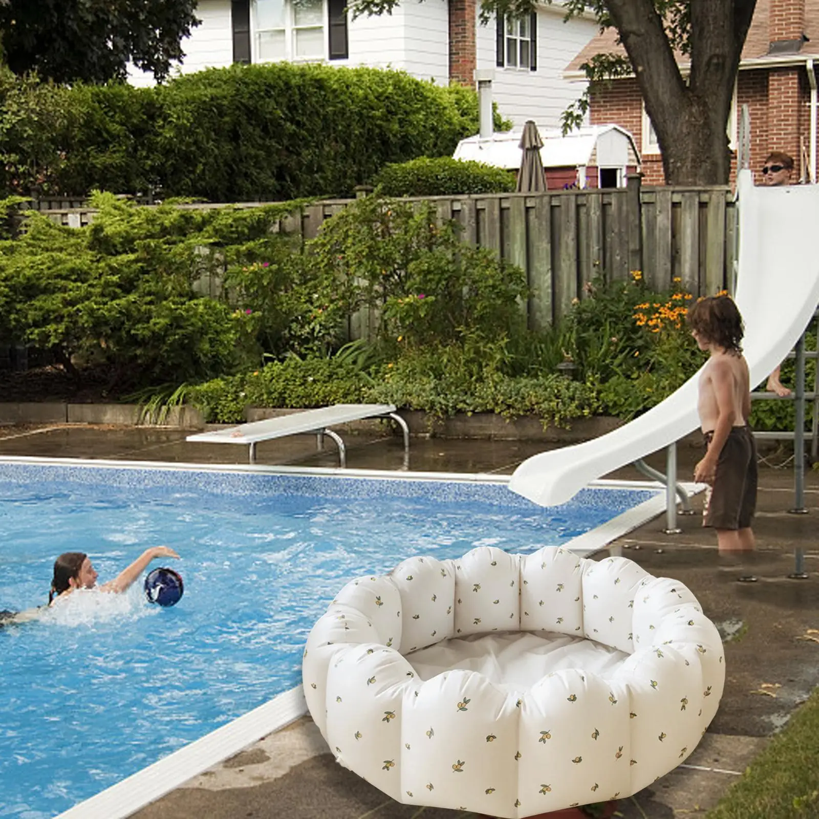 Petal Inflatable Baby Pool 90x25cm, Bath Pool for Girls and Boys Ball Pool Multifunctional Soft Baby Pool Paddling Pool