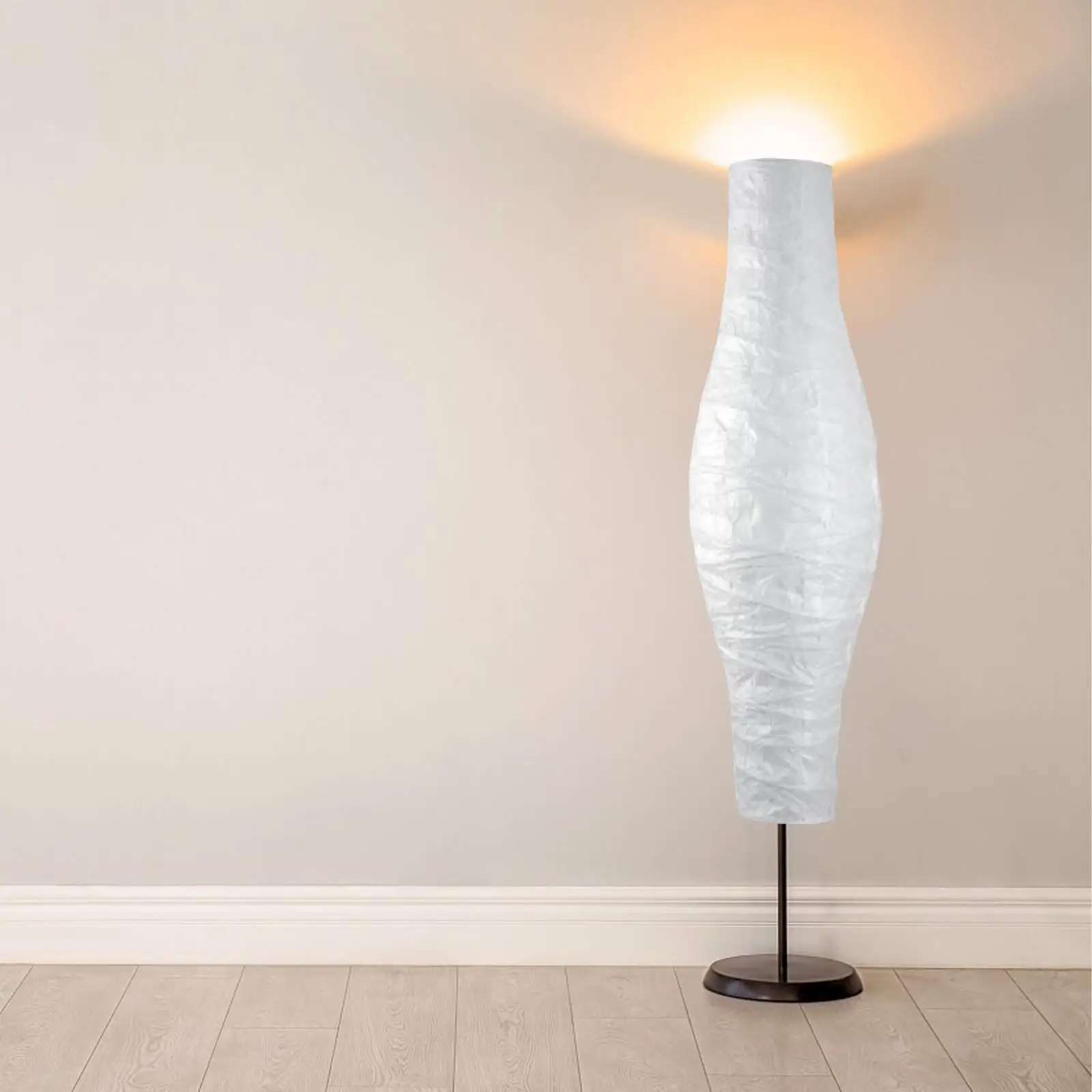 Rice Paper Floor Lamp Shade, Standing Corner Lamp Cover Decor 46in Tall Nordic