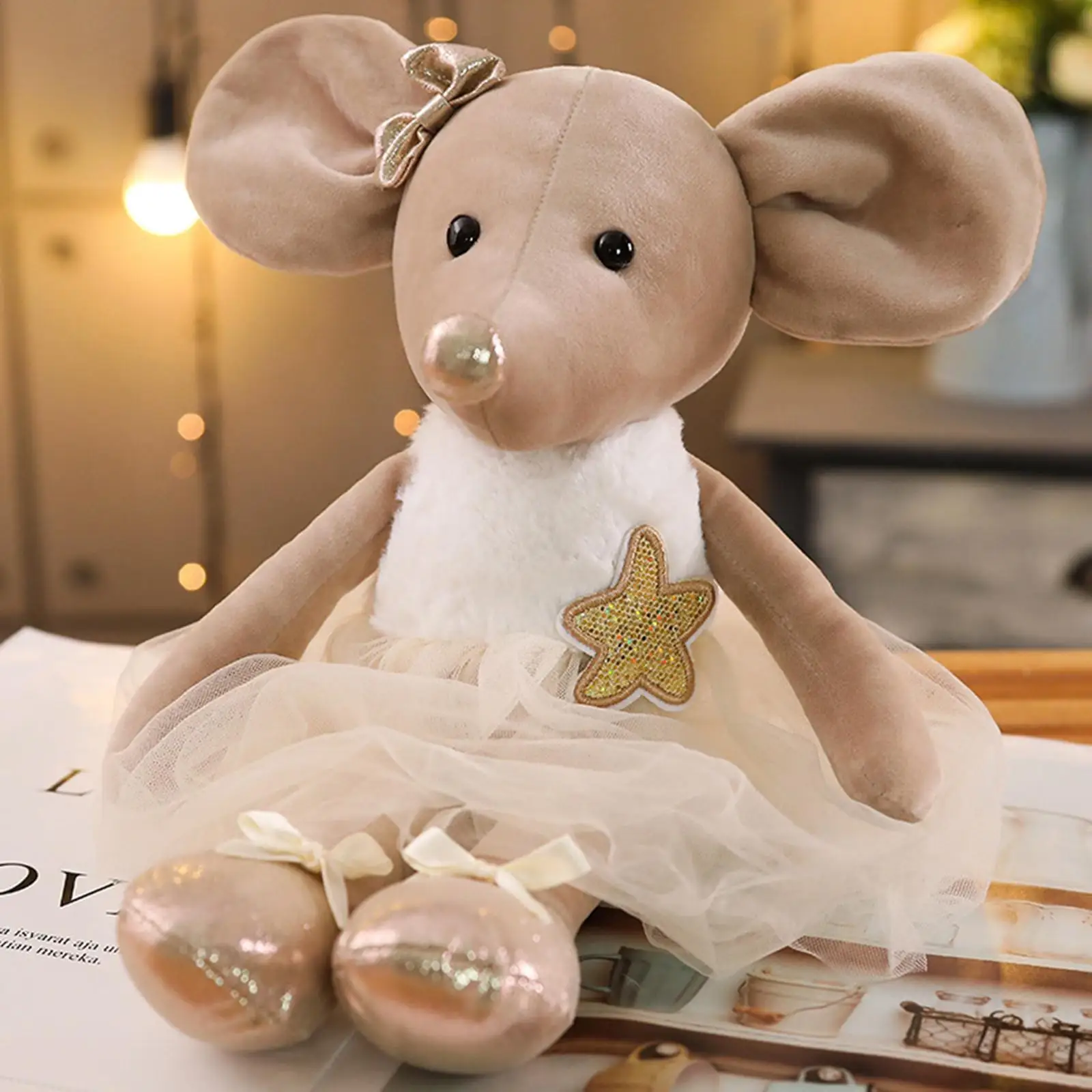 Plush Toys Stuffed Ballet Mouse Animal Dolls Soft PP   Girls Adults Gifts Home Decoration