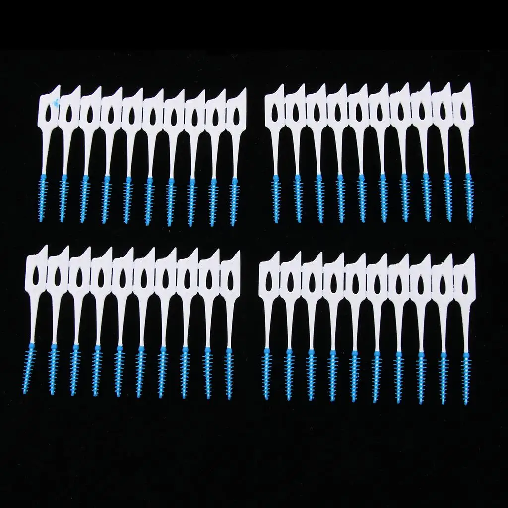 Pack of 40pcs, Silicone Interdentl   Flossing Oral Dentl Hygiene Brush