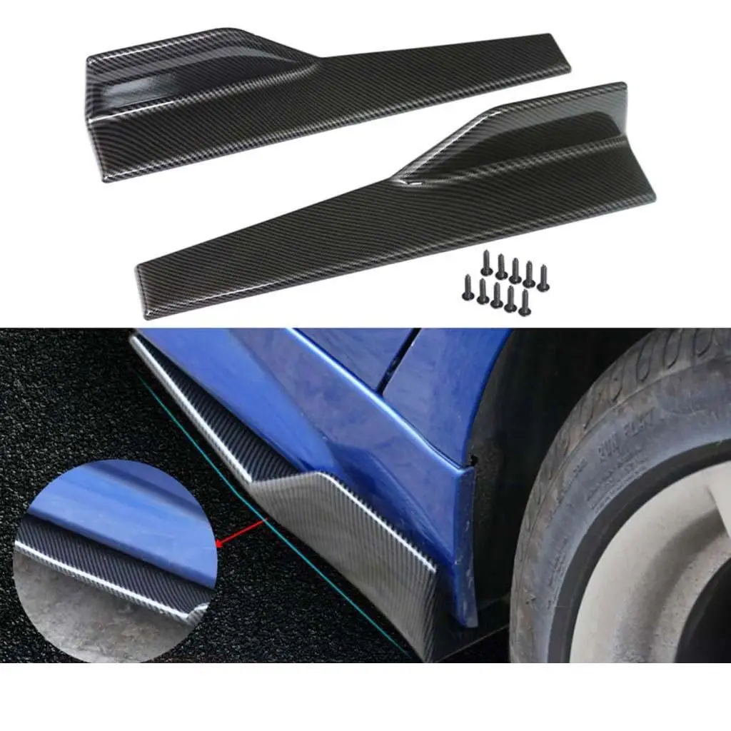 Pack of 2 Car Sedan Blade Side Skirts Strake Extension Splitters Trim Length: