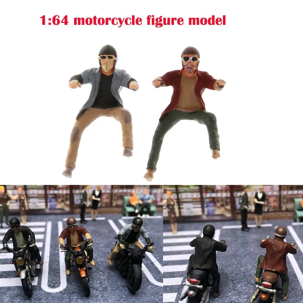 1:64 Motorcycle Figure Doll Model  Car Scene Decoration Children