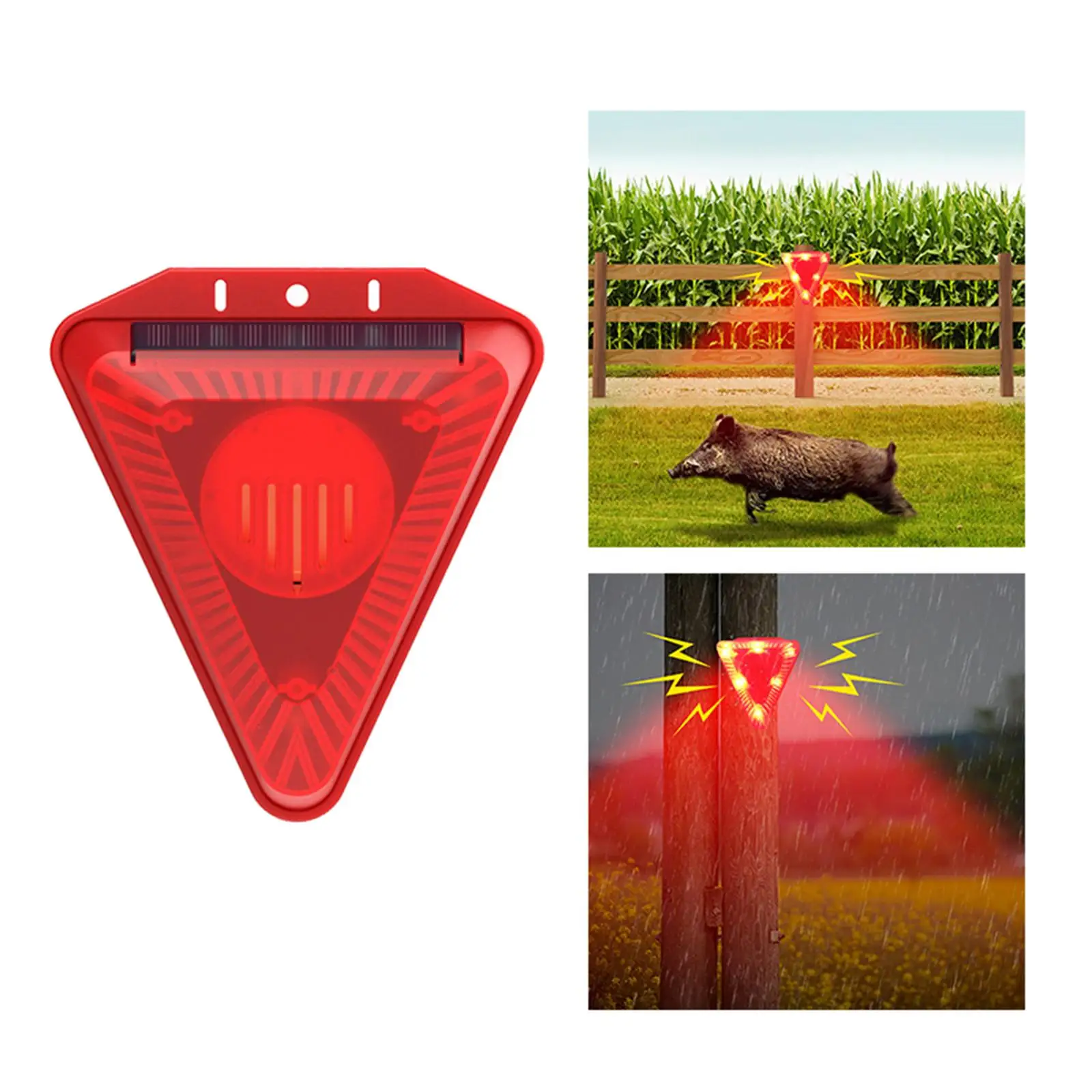 Solar  Alarm Motion Sensor 129 Decibels  Sound  Flash Warning Strobe Safety Alarm System for 