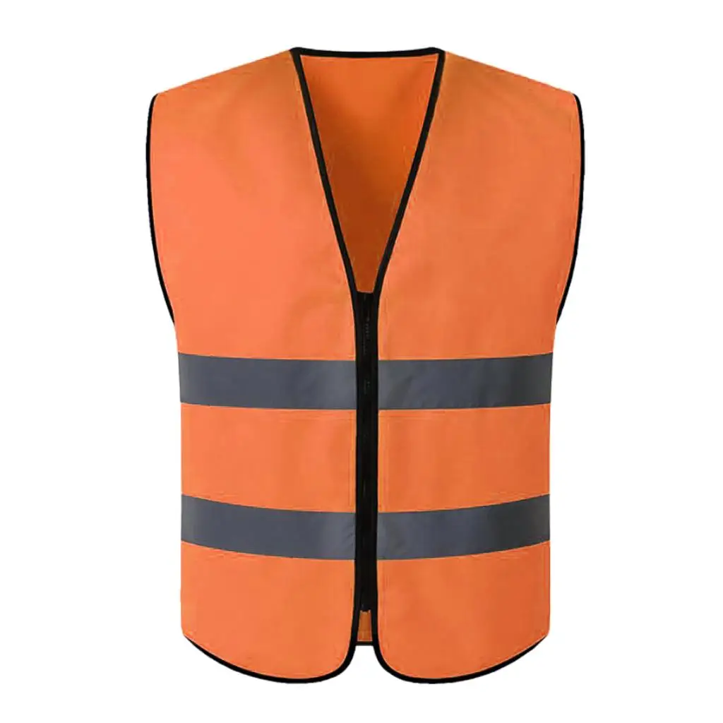 Reflective Safety , Bright Neon Color with Reflective Strips - Zipper Front, Available