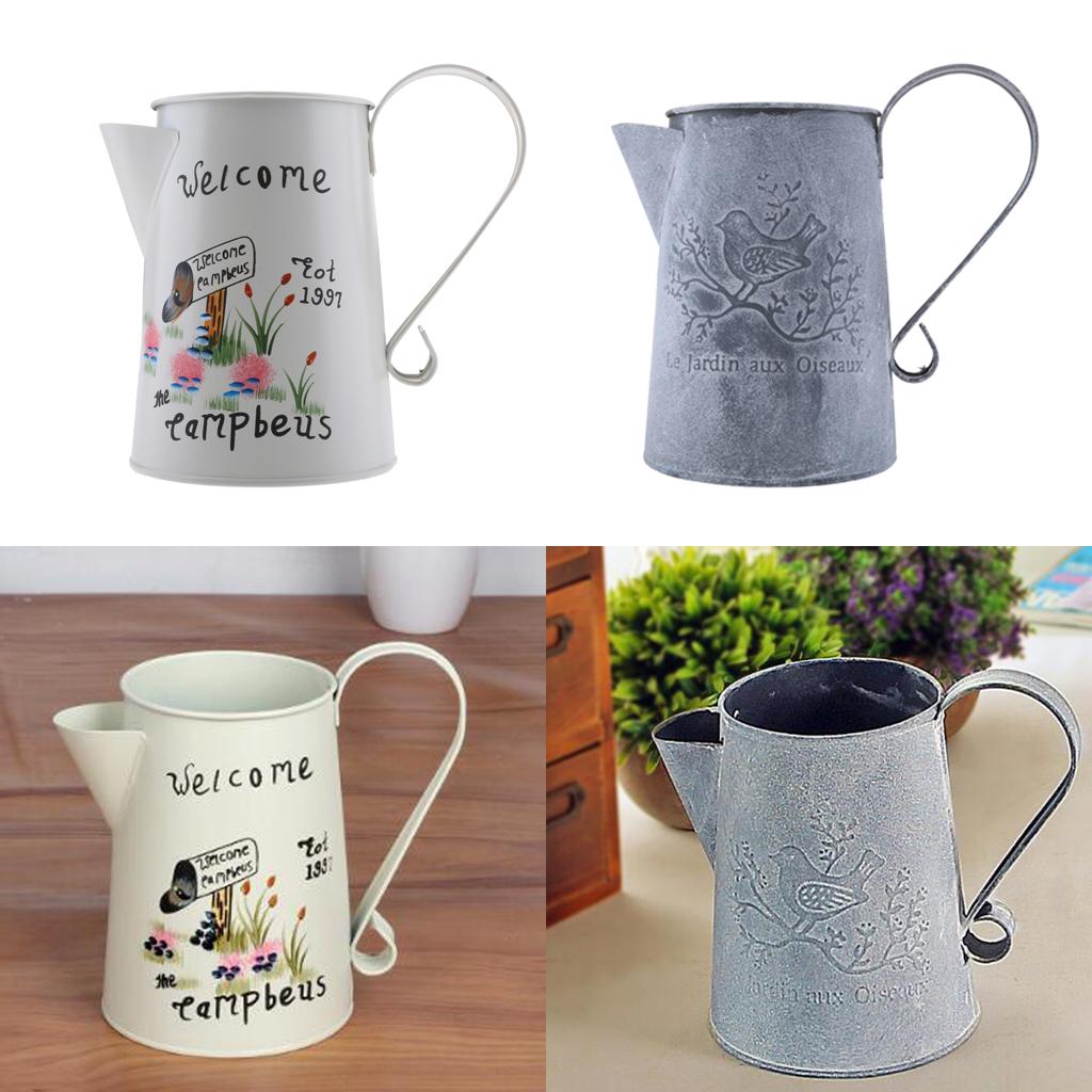 Retro Metal Watering Can Vintage Ornaments Metal Craft Vase Planters Pots for planting up herbs bulbs Home Garden Supplies