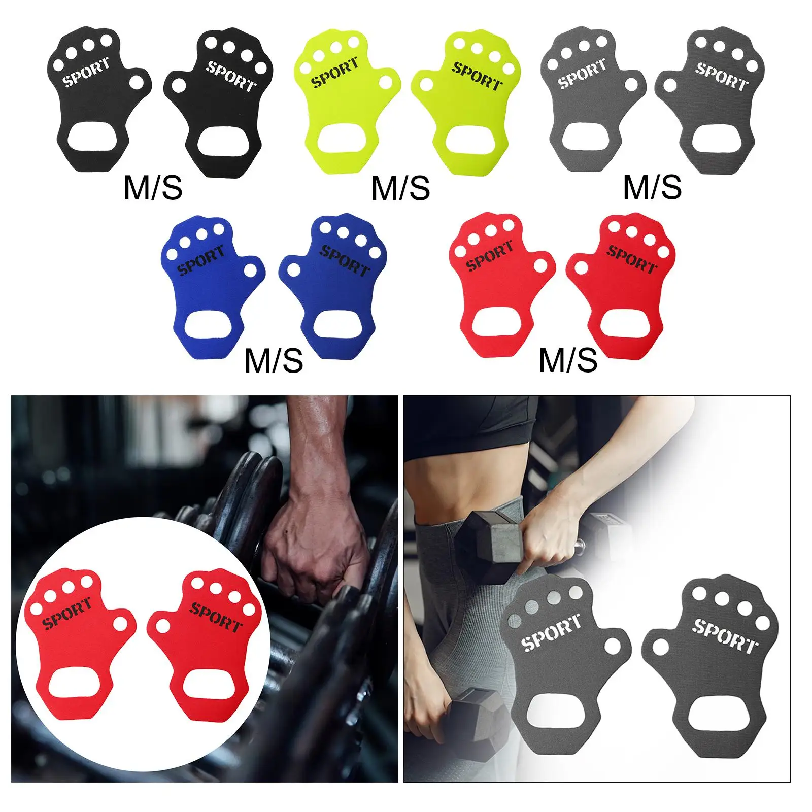 Weight Lifting Hand Grips Rubber Padded Workout Grips Gloves for Weightlifting Home Exercise Gym Working Out Palm Protector