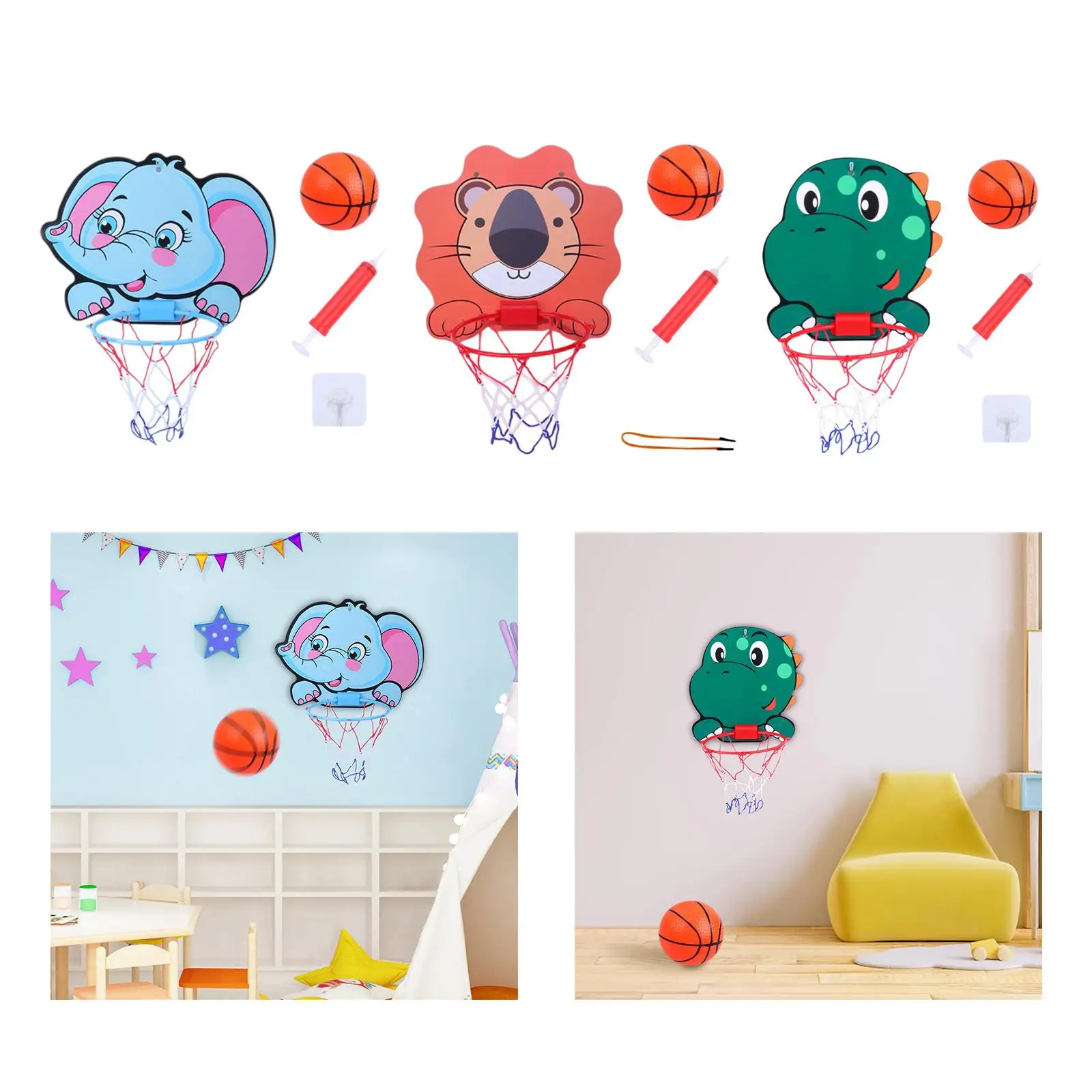 Kids Basketball Hoop Kit Outdoor Indoor Game Board with Net and Ball for Girls Boys Toddler Children Kids Adults