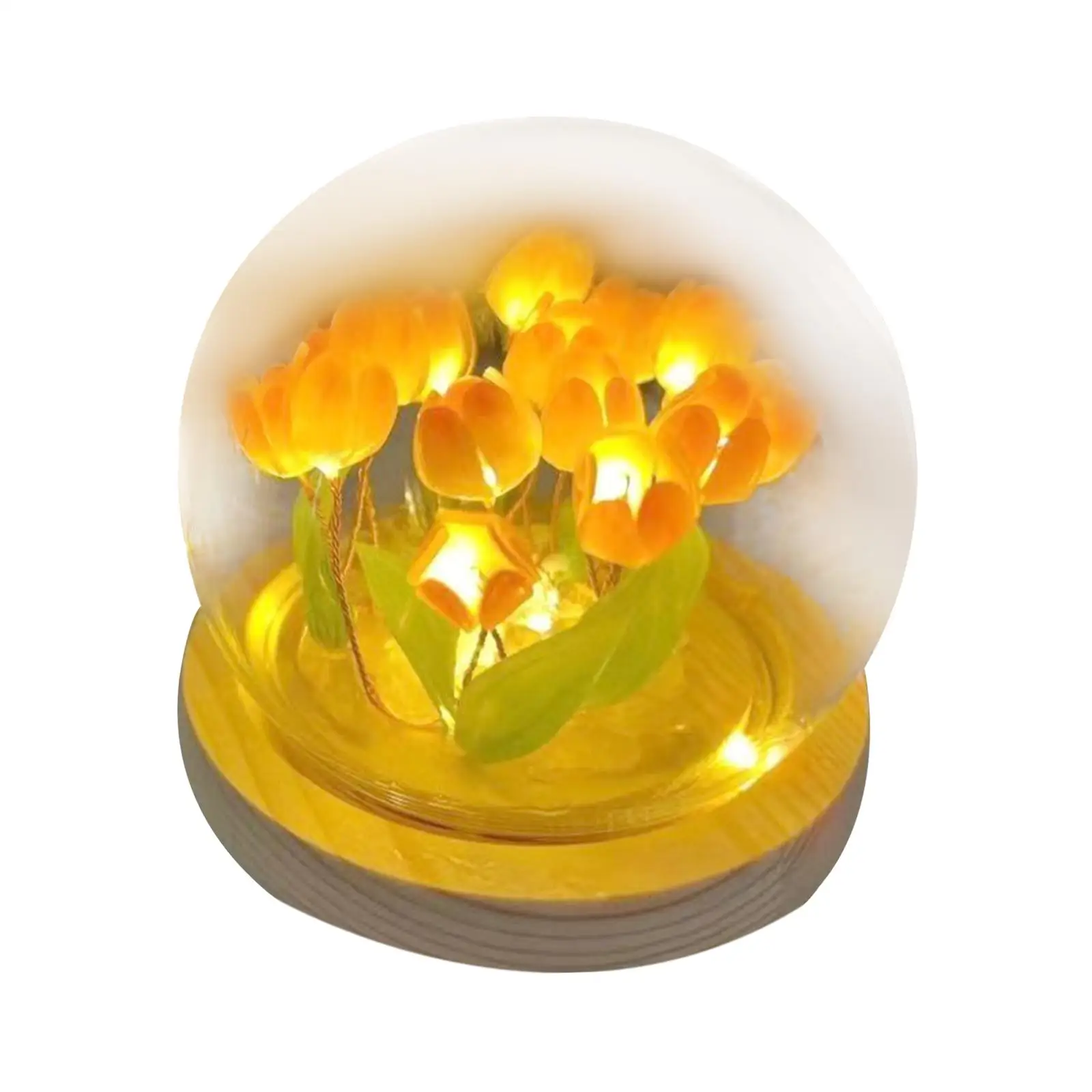 DIY Night Light Materials Flower Atmosphere Lamp Lighting Ornament for Desktop Living Room Party Dorm Decoration