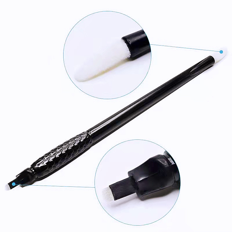 Best of Permanent Makeup Black Disposable Microblading Pens Hand Tools 18U Pins Needles Embroidery Blades For Brows Hair Strokes Reviews & Tips - Image 3