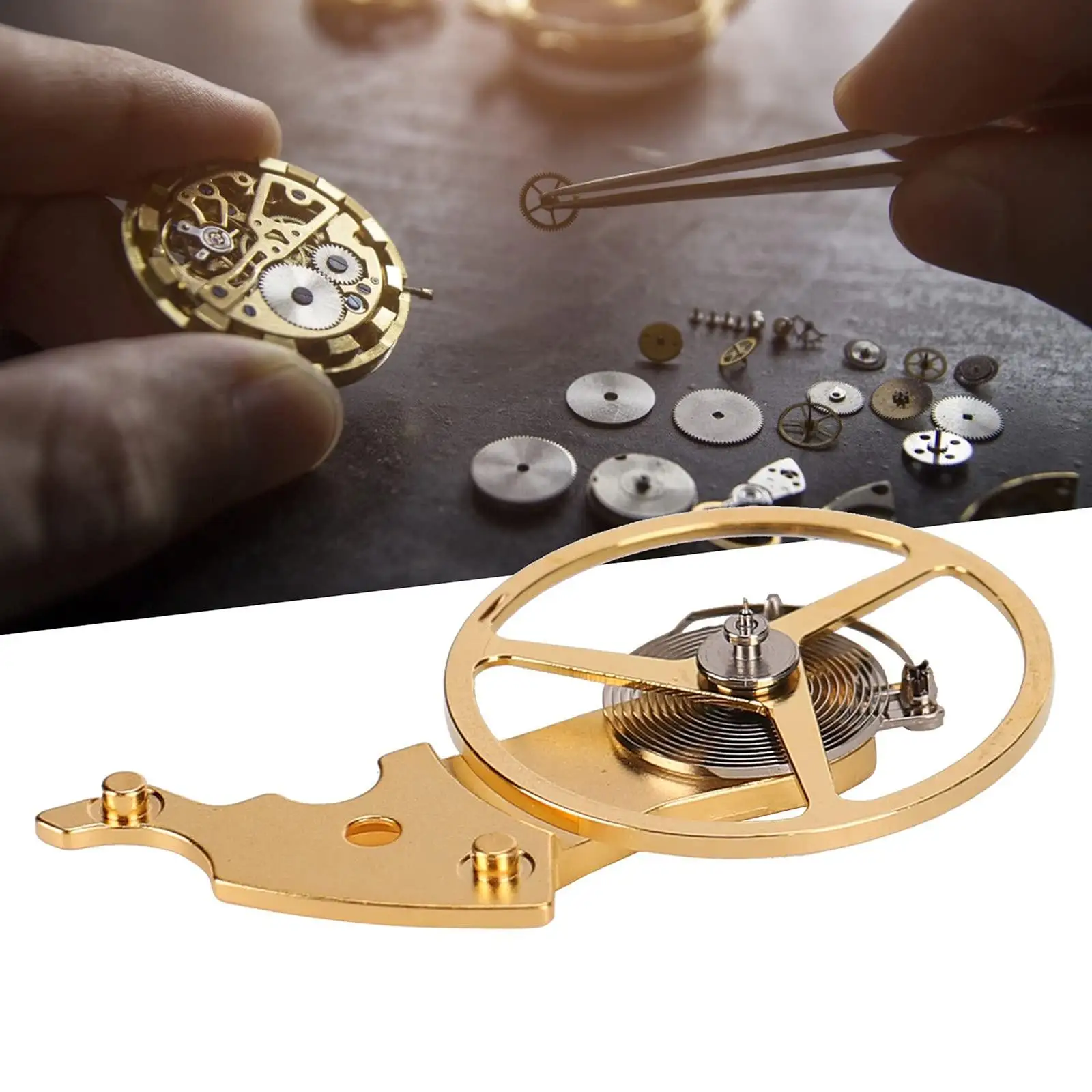 Durable Watch Balance Wheel Repair Tool Watch Movements Accessories, with Splint Set for Replacement Watch Repairer Watchmakers