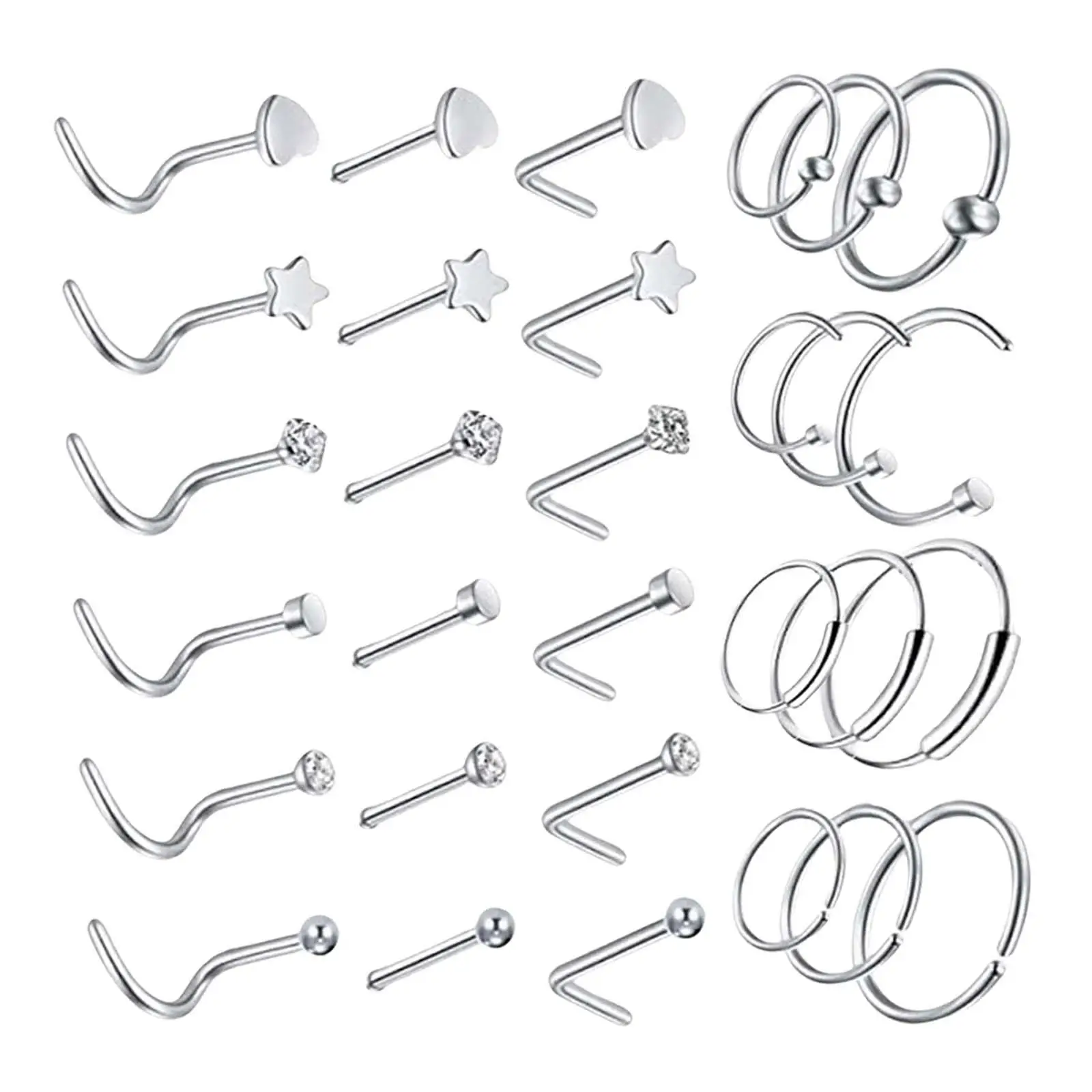  Nose Rings Set for  Stainless Steel  Nose  Jewelry