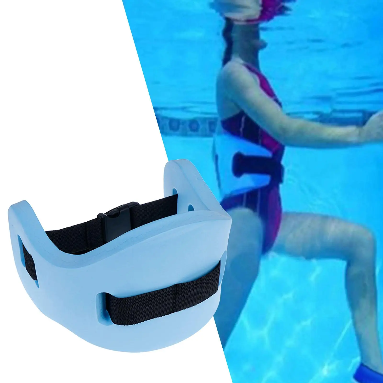 Swimming Waist Belt, Swim Training Belt, Kick Board Back Adjustable Swim Learning Gear EVA Buoyancy for Kids, Adults, Toddler