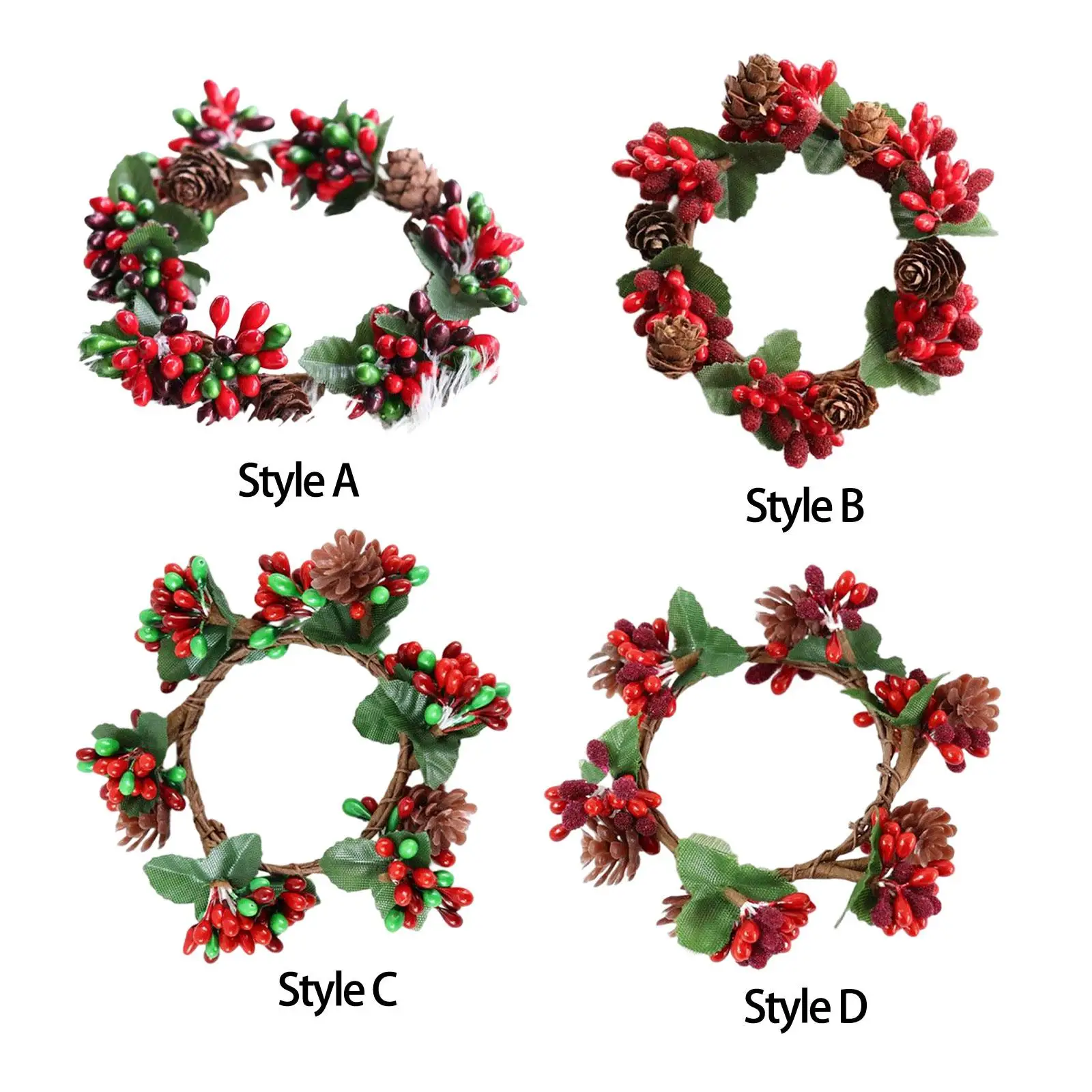 Christmas Candle Garland Mini Candle Ring for Party Wedding Decoration