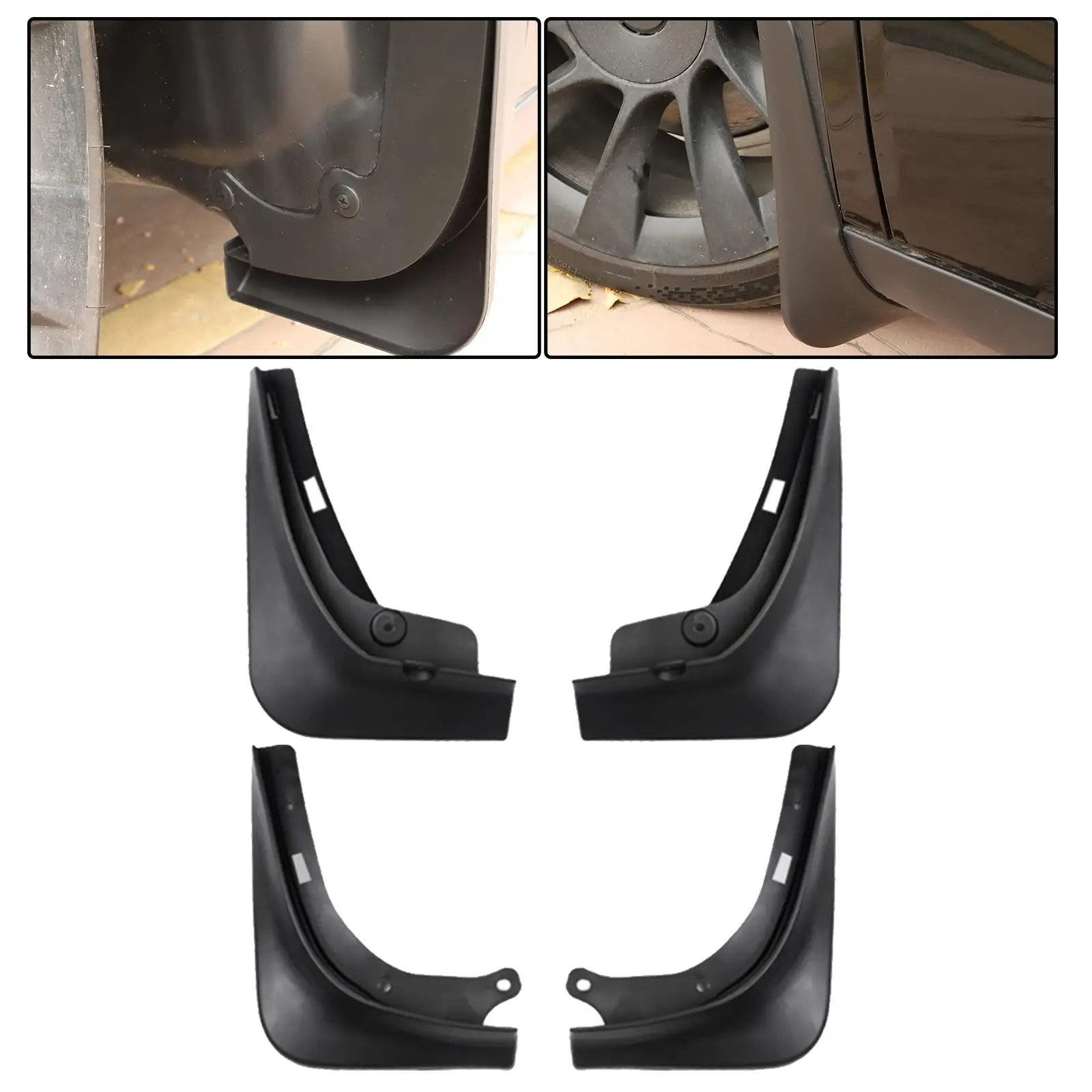 Car Wheel Flaps Front Rear Wheel Mudflaps for  No Need Drilling Holes