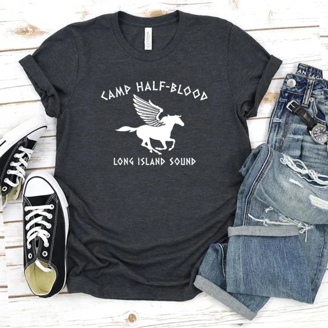 Camp Half Blood Long Island Sound Womens Cropped Tops Y2k Summer Fashion  Graphic T Shirt Ladies