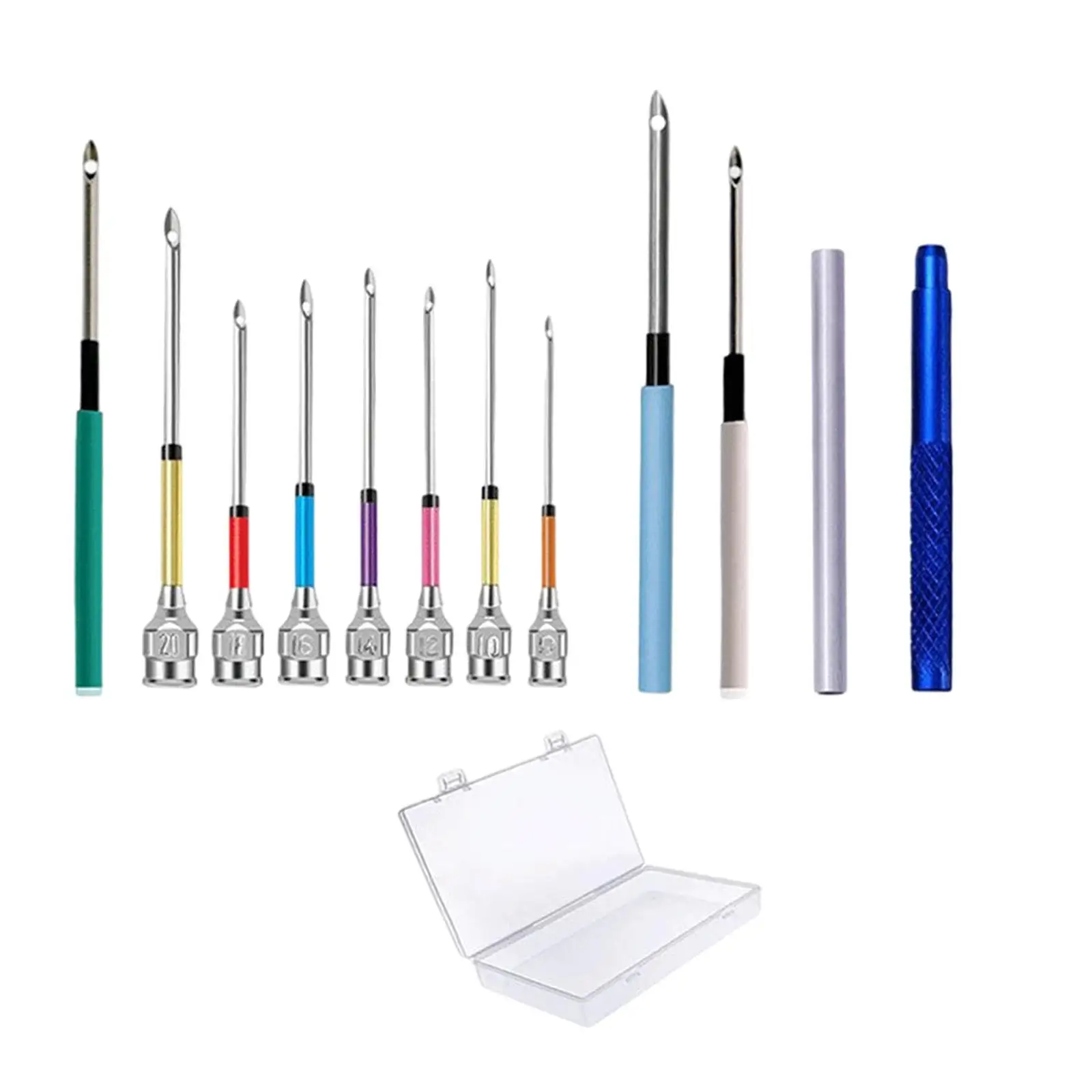 12x DIY Punch Needle Embroidery Kit Needle Threaders for Poke Embroidery Cross Stitching Adults Making Rug Tufted Carpets