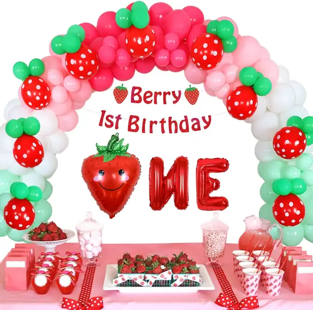 Strawberry Birthday Decorations  Parties Strawberry Decorations - 1pcs  Paper - Aliexpress
