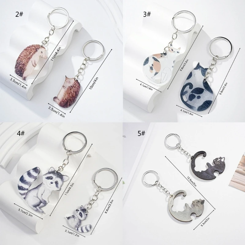 Wooden Acrylic Keychains For Couples Animal Shapes Otters - Temu