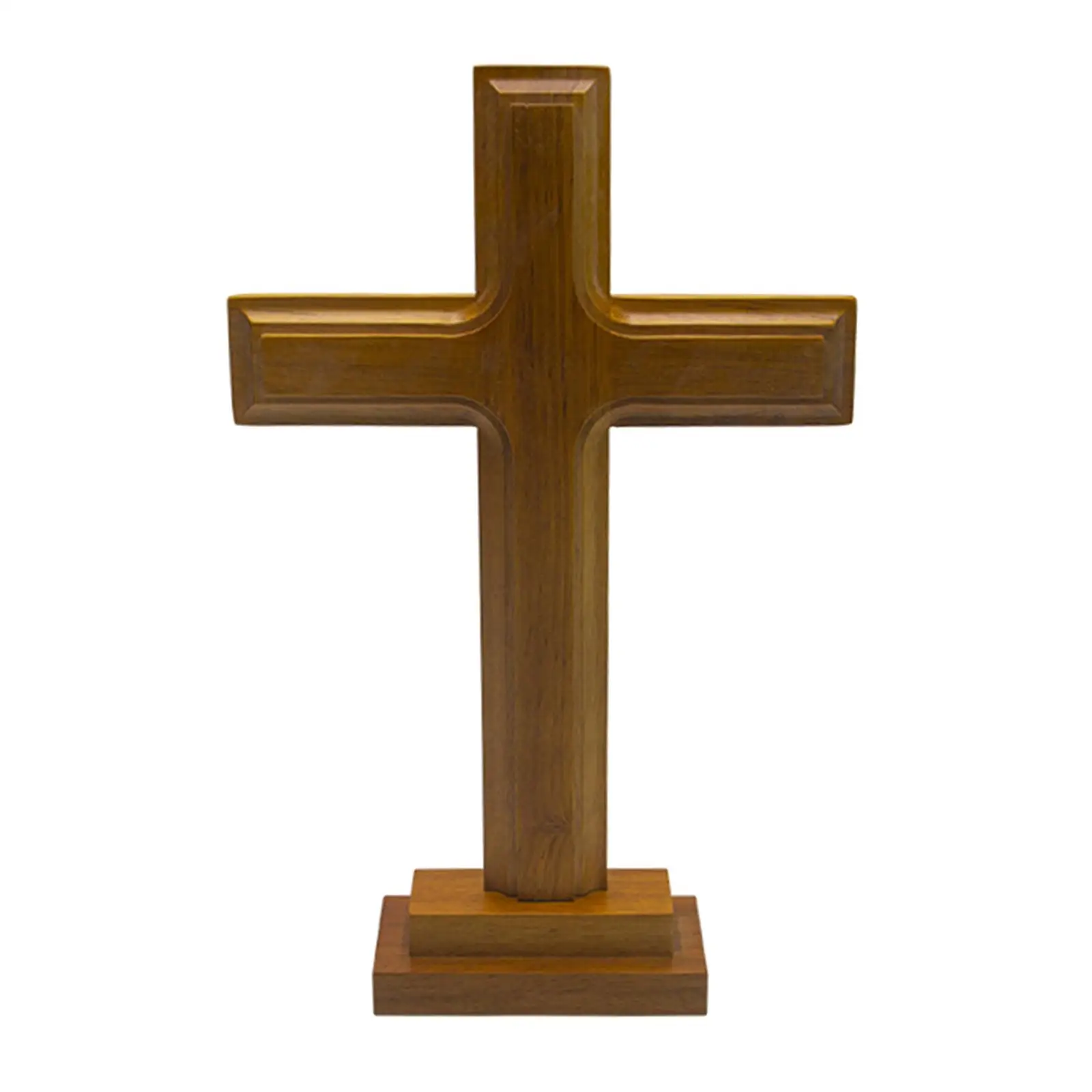 Wood Standing TableSided Display Crucifix Home Altar Shrine