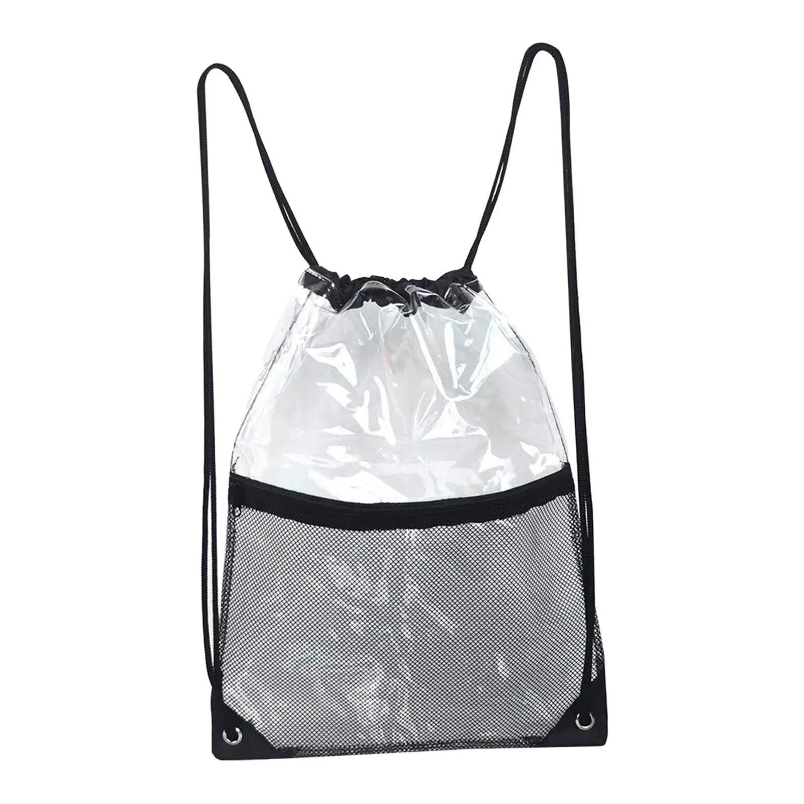 Clear Drawstring Backbag Small Clear Bag for Fitness Sporting Event