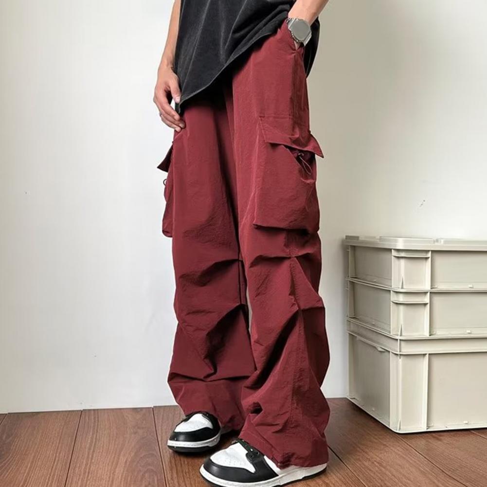 Description Picture 4 of itemOutdoor Sports Overalls Vintage-inspired Men's Cargo Pants Oversized Wide Leg Multi Pockets Soft Breathable Fabric for High