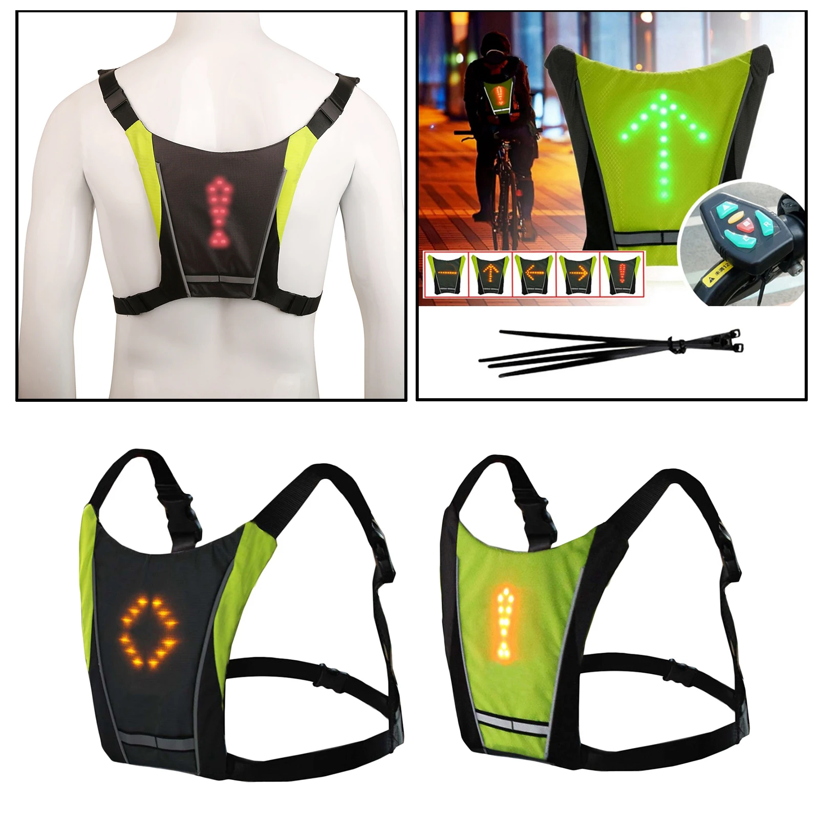 Waterproof Cycling Backpack LED  Light, Bike USB Remote Indicator, Reflective Back  with Pocket