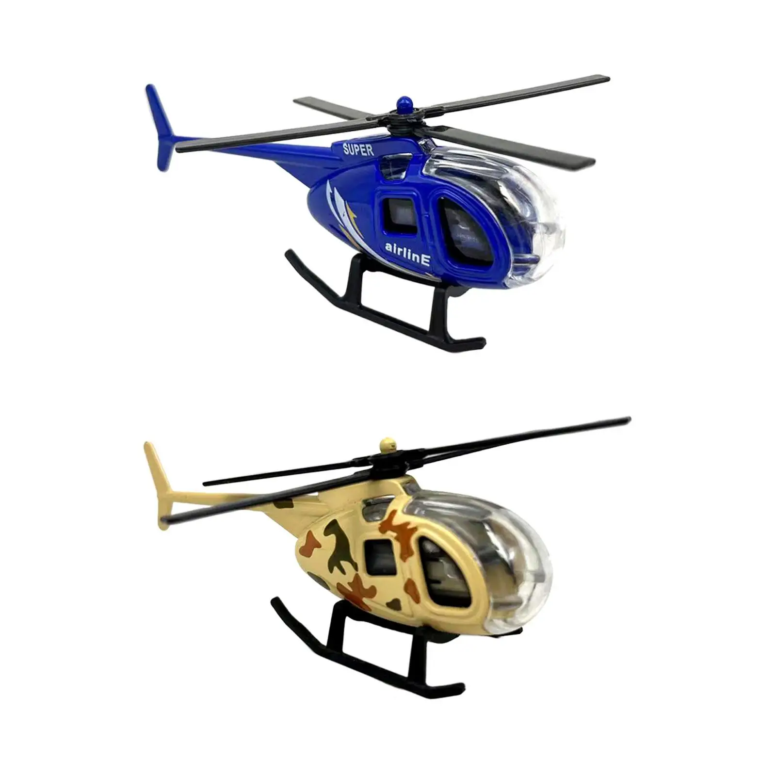 Small Diecast Alloy Helicopter Holiday Present Desktop Decor for Boys 3 4 5 6 7 Year Old Party Favor Airplane Toy Plane Model