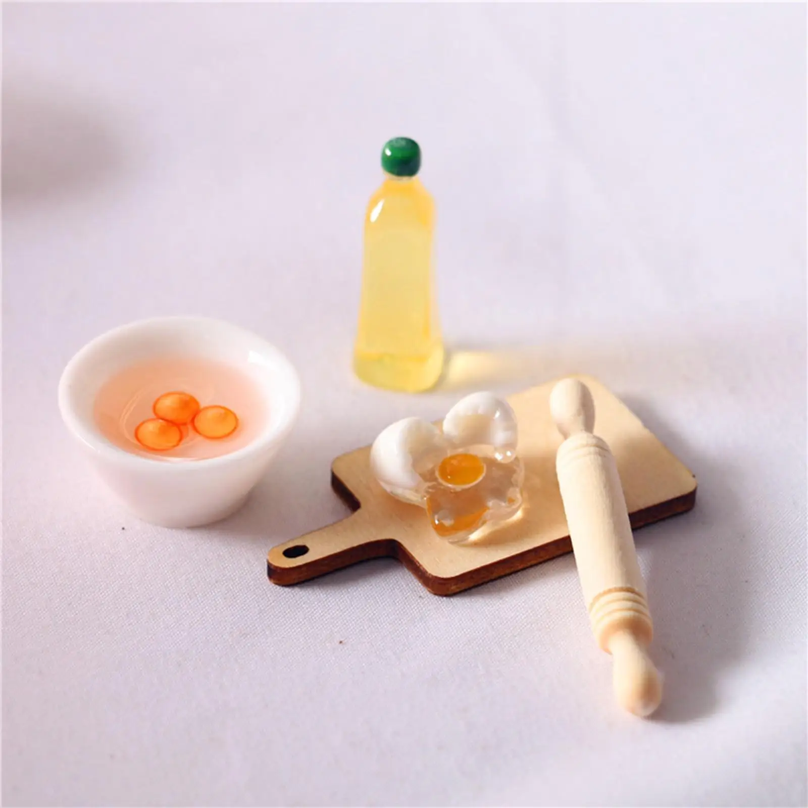 9 Pieces Dollhouse Baking Set Rolling Pin Photo Props Pretend Cooking Toys Birthday Gift