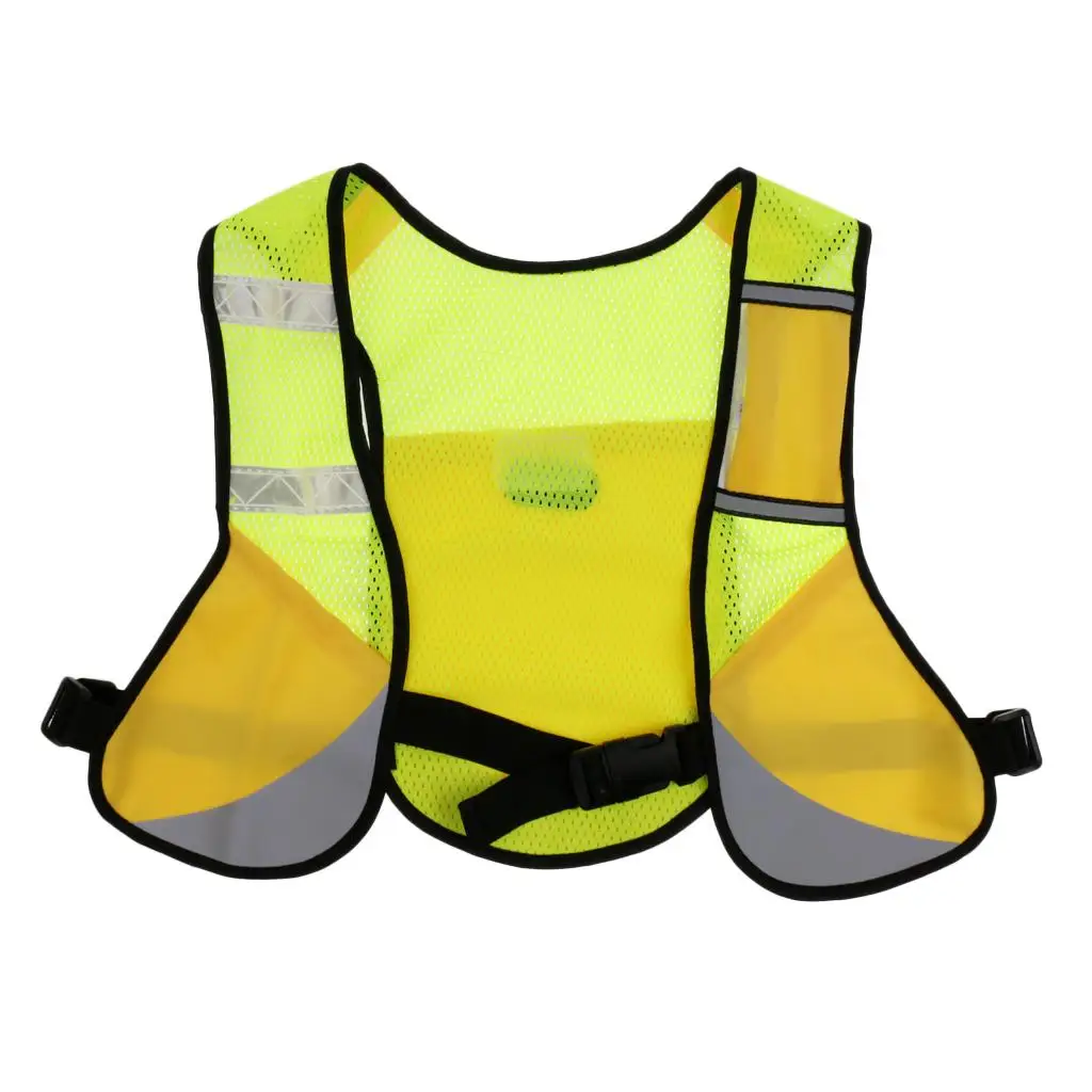 Safety Reflective Gear Stripes Running Race Bike Cycling Outdoor  Hydration Pocket Backpack Vest Jacket - 3 Colors