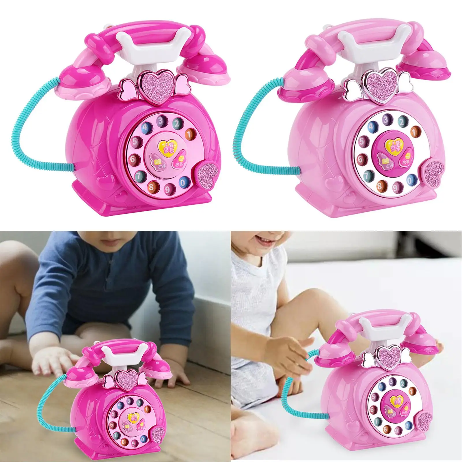 Telephone Toy Storytelling Machine Multifunction with Light for Pretend Play