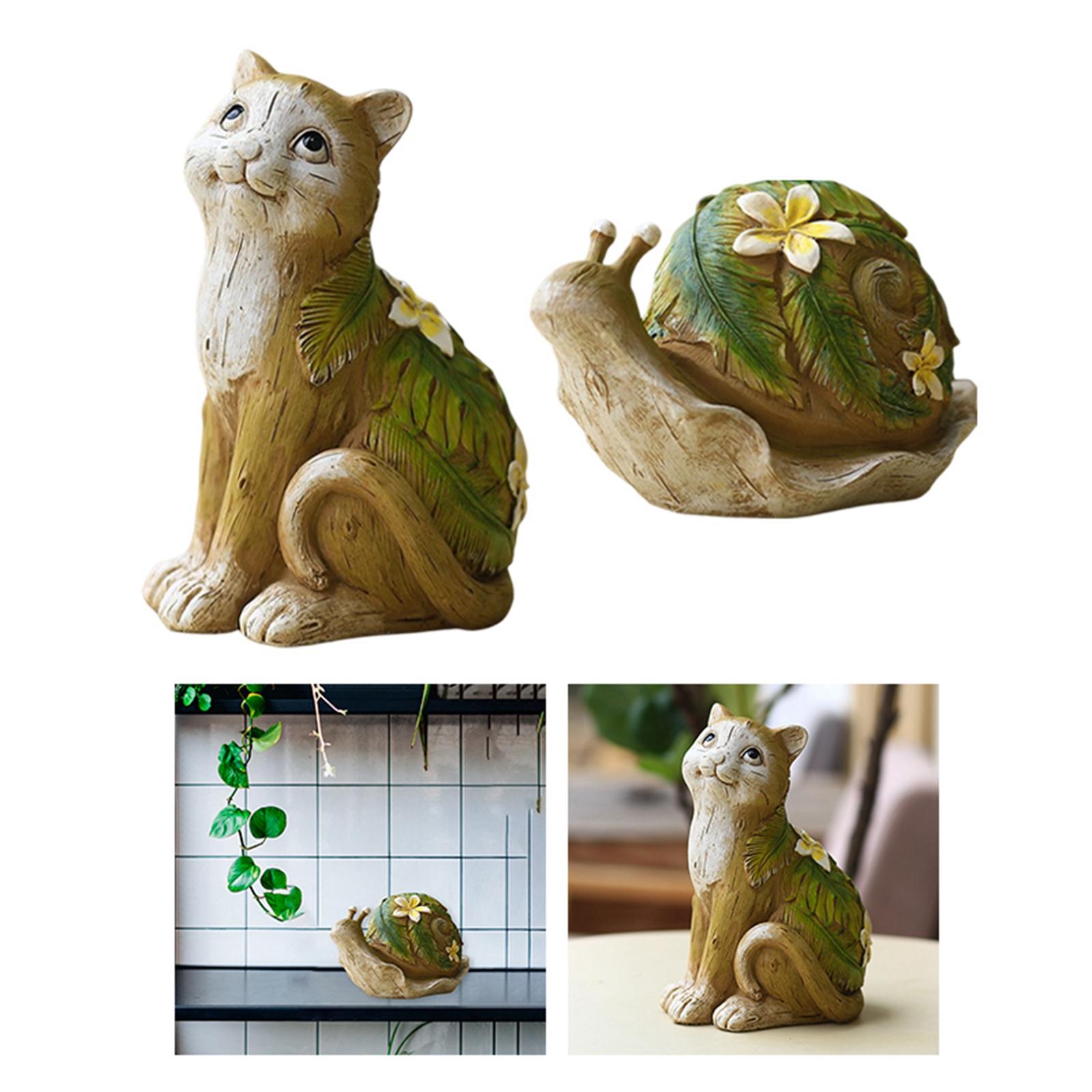 Resin Animal Statue Photo Props Decorative Crafts Miniature Ornament Sculpture for Garden Art Decor House Lawn Pond Porch