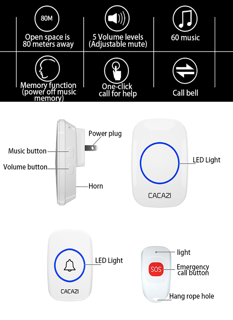 Title 6, Téléavertisseur sans fil C10 pour personnes âgé...