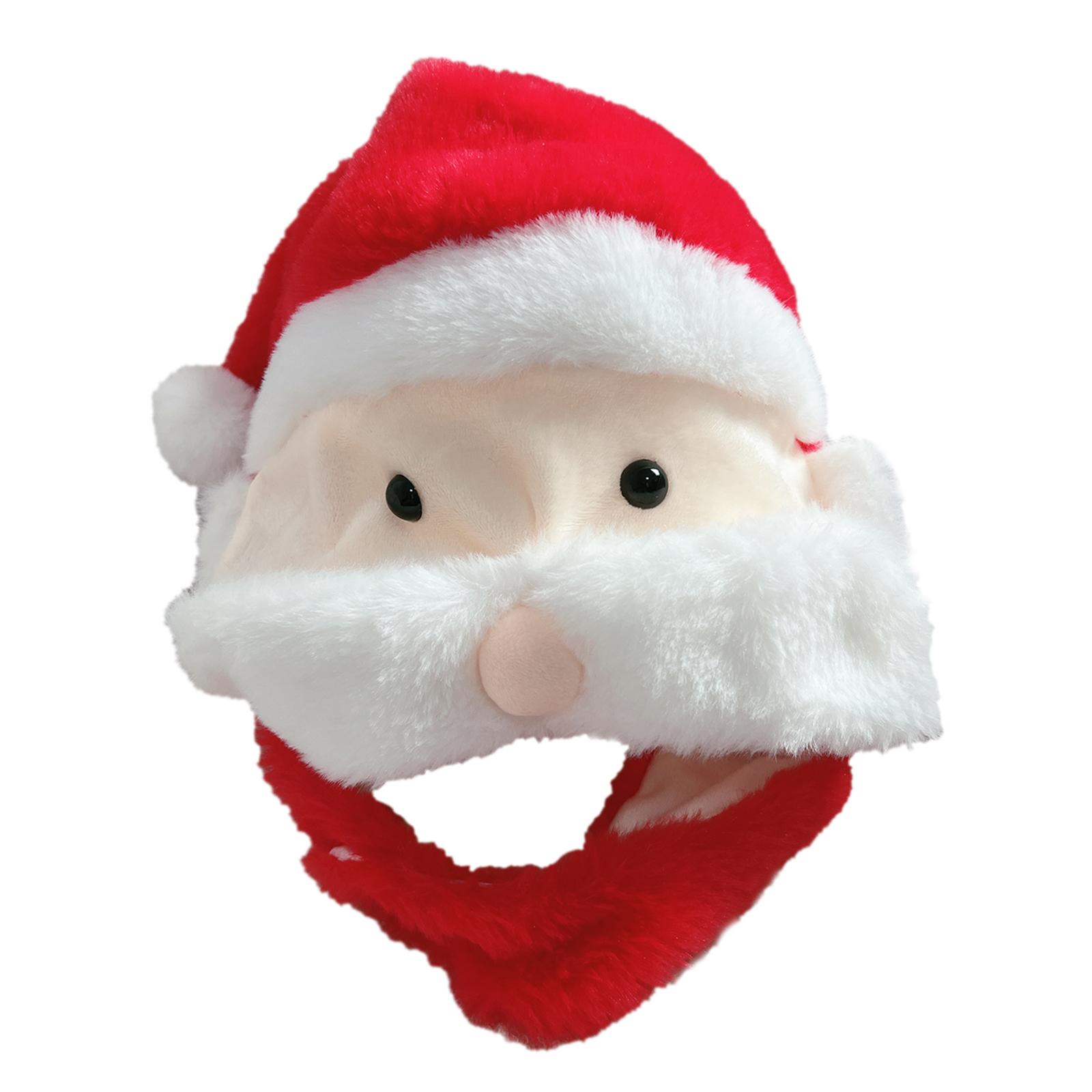 Soft Christmas Plush Hat Adult Kids Holiday Decorations Winter Novelty Headgear Warm Xmas Hat Funny for Dress Festival Party