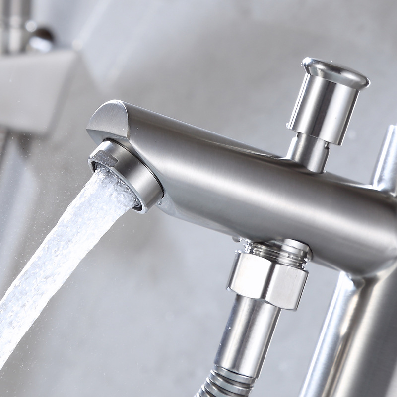 Title 4, Bathroom Basin Faucet Stainless Steel Single Ha...