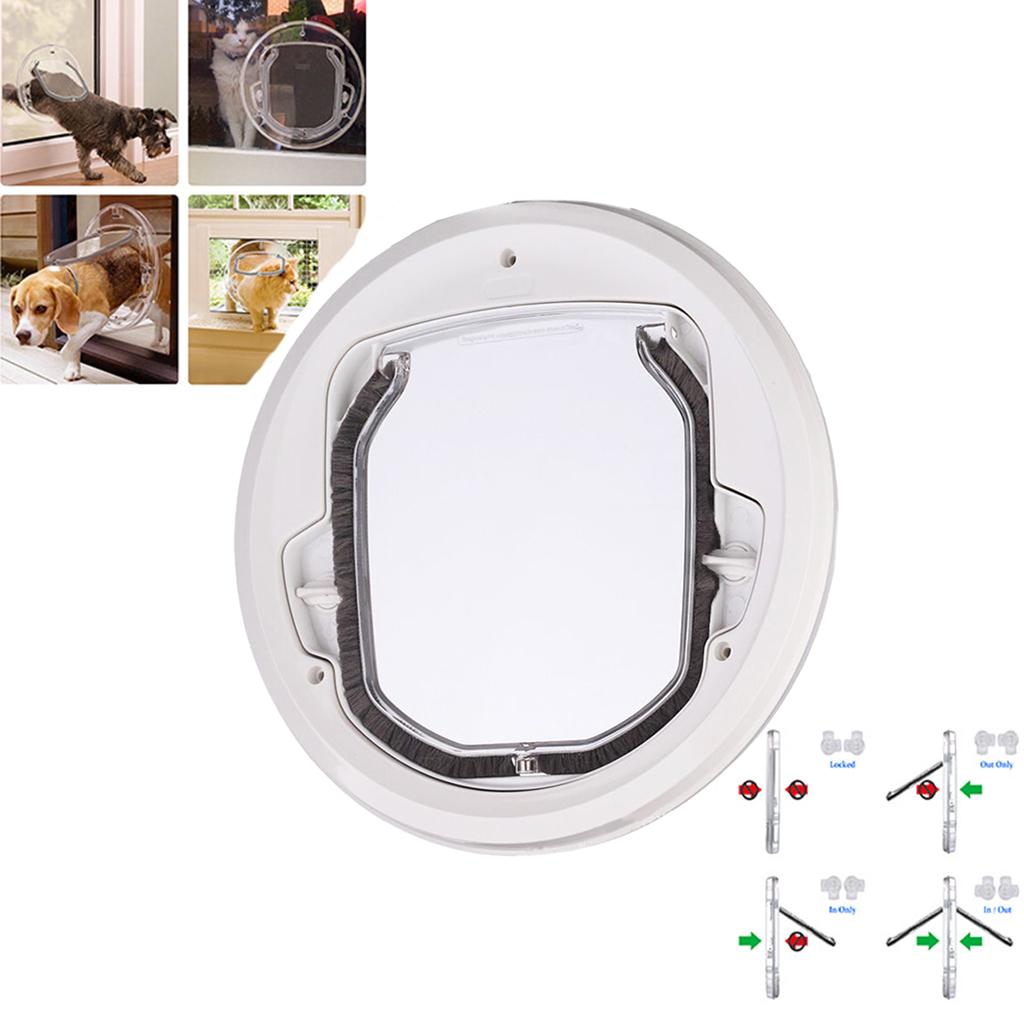 Dog Cat Flap Door Security Door for Sliding Glass Doors Window Gate with 4 Ways Lock Kitten Kitty Puppy Doggie Pet Supplies