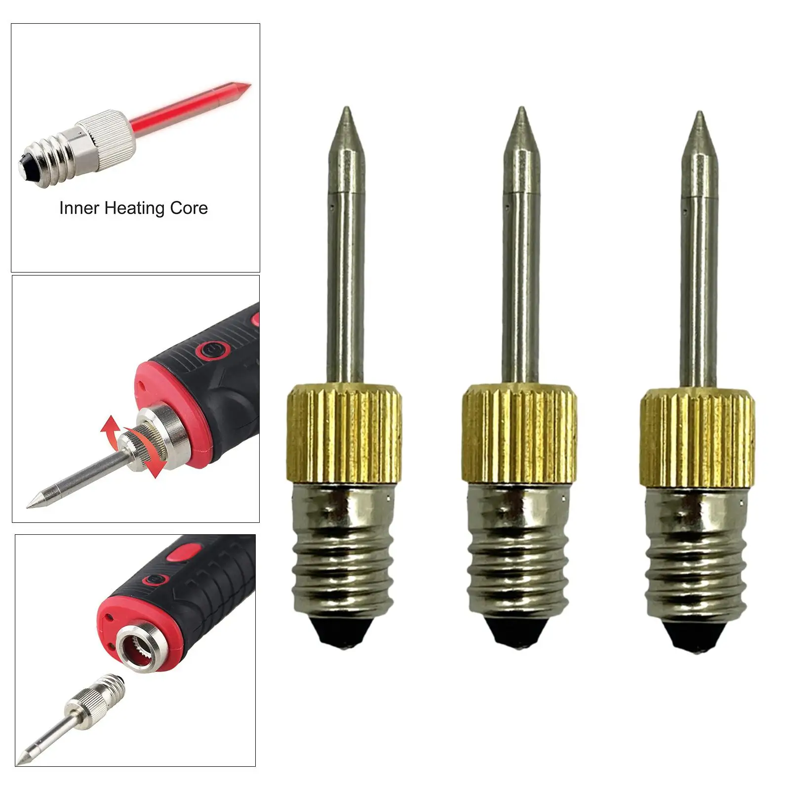 Replacement Soldering Tips Threaded Soldering Head Soldering Iron Tips Welding Soldering Tips for E10 Interface Soldering