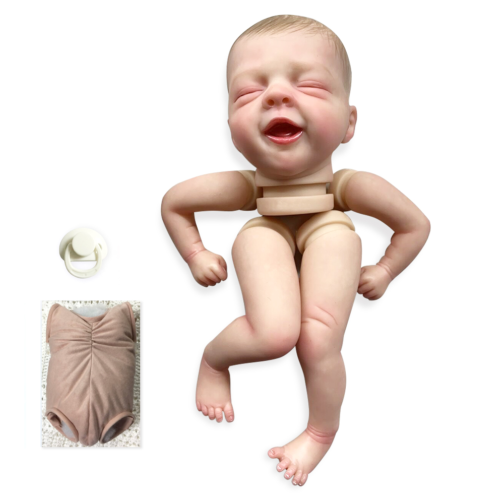 11 Zoll bereits bemaltes Bebe Reborn Puppenbausatz Salia mit bemaltem Haarstoffkörper inklusive DIY Blank Reborn Kit sichtbare Adern – Detail 5