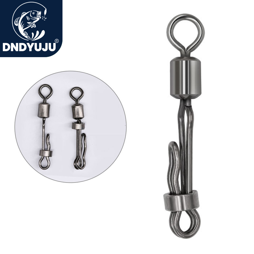 DNDYUJU 20X Karpfen Rollwirbel Mit Schloss Snap Schnell Ändern 8-Form Ring Karpfen Angeln Pellet Linie Stecker angeln Zubehör – Detail 3