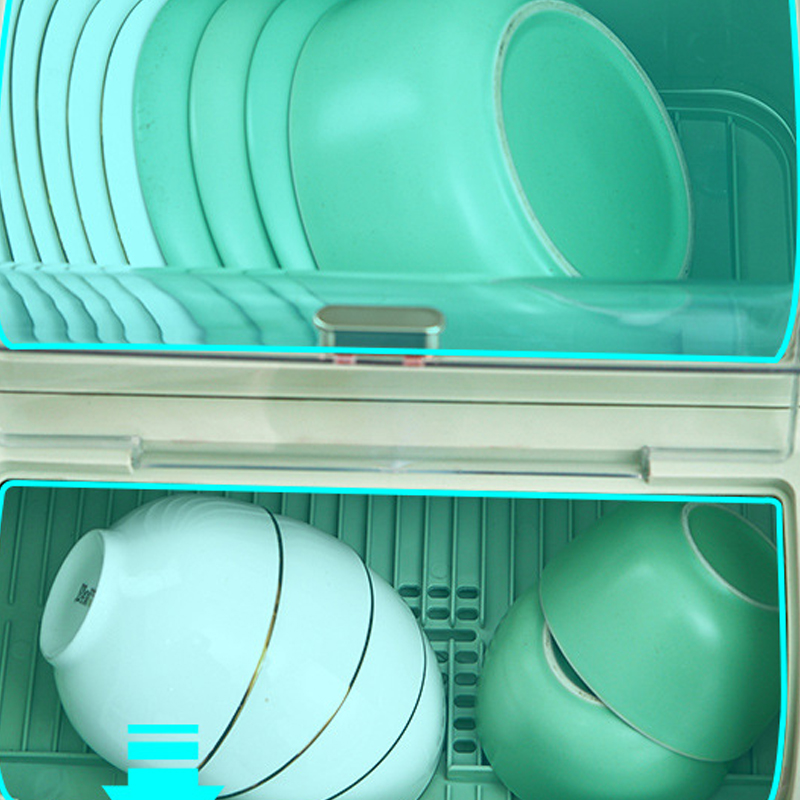 Kitchen Dish Drying Rack Drain Board With Lid Tableware Box Plate Bowl Dust Holder Cover Container Storage Kitchen Organizer