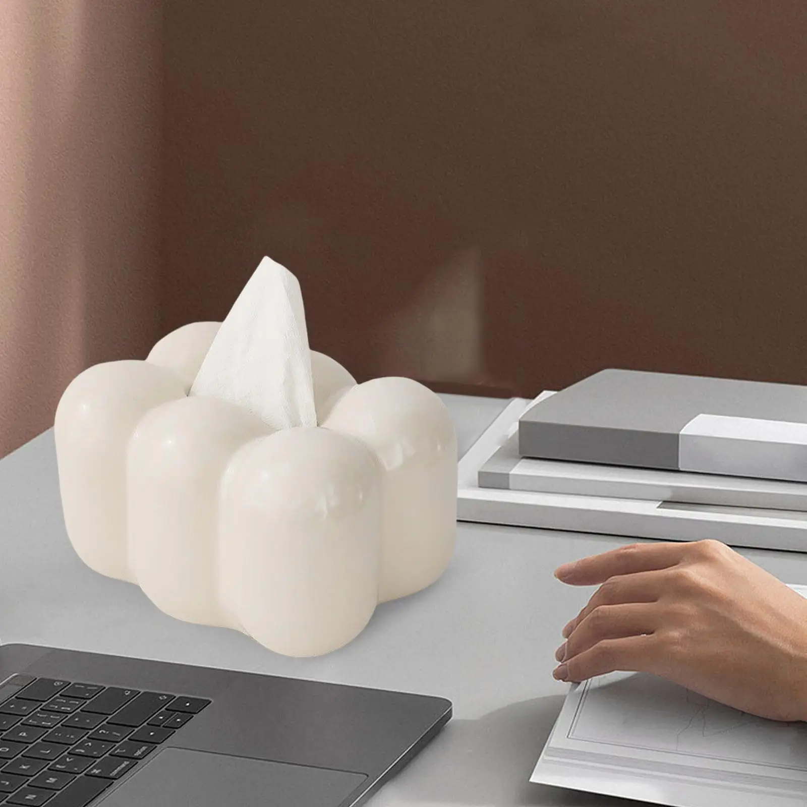 Ceramic Tissue Holder Decoration Practical Napkin Paper Storage Organizer for Living Room