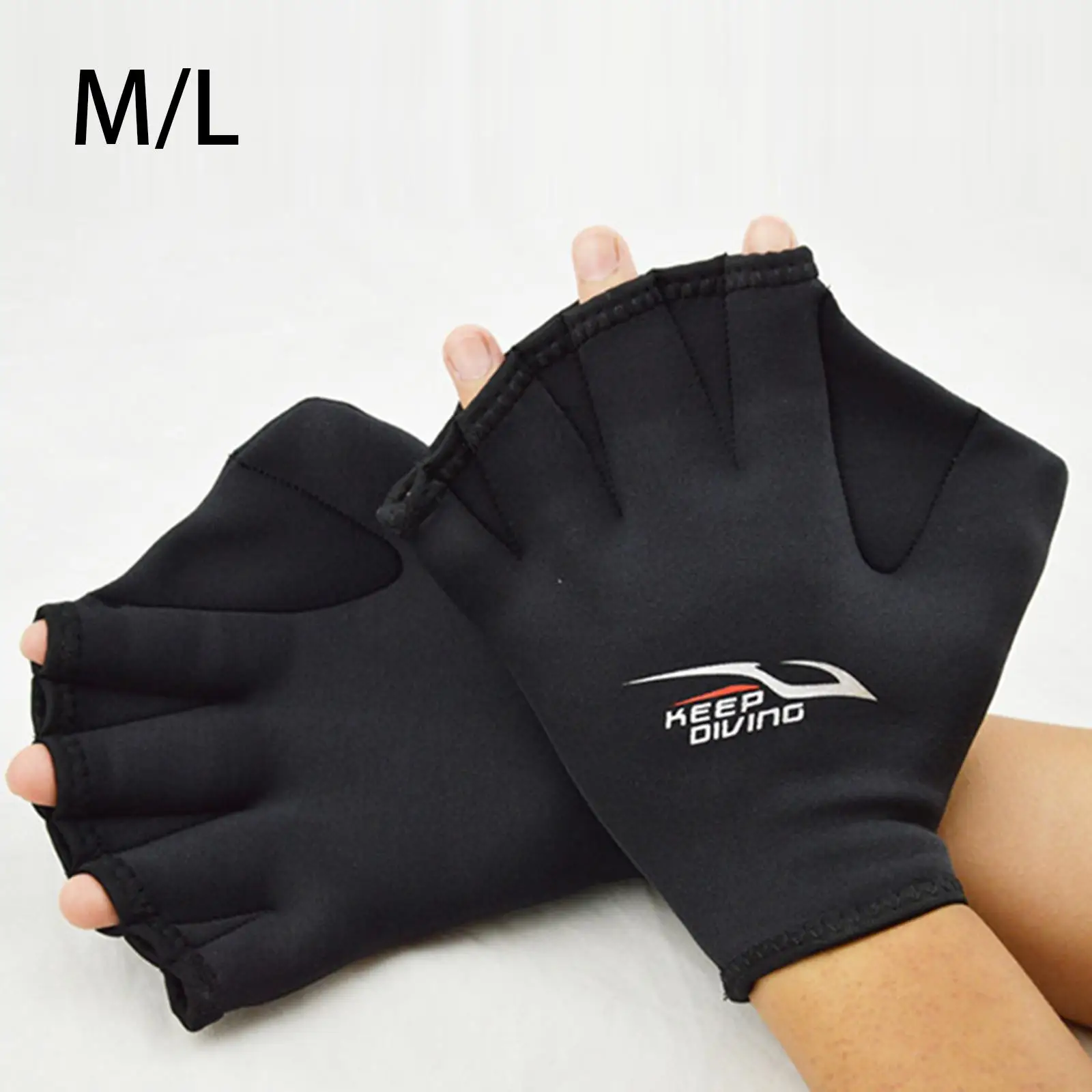 Swimming Gloves, Swim Training Gloves, Neoprene Gloves, Webbed Water Resistant Training Gloves for Swimming Diving