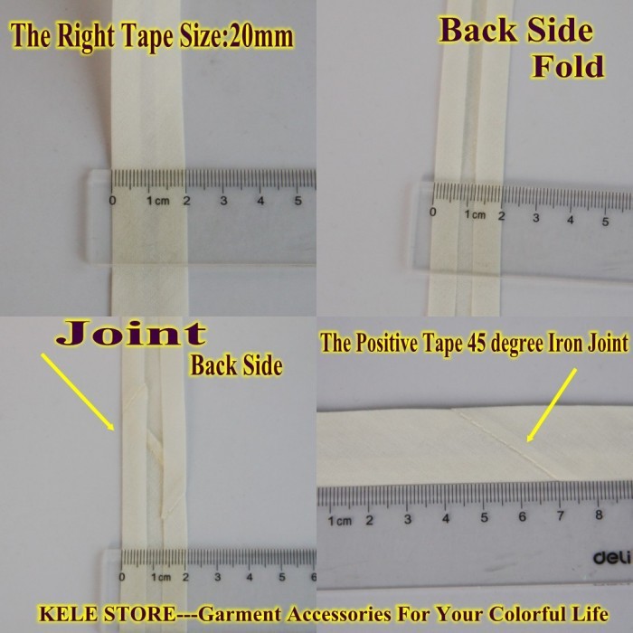 100% Baumwolle Schräg band, Schräg band Größe: 20mm, Breite: 3/4 ",2cm, 72yds/Los schwarz DIY Näh material hand gefertigt – Detail 2