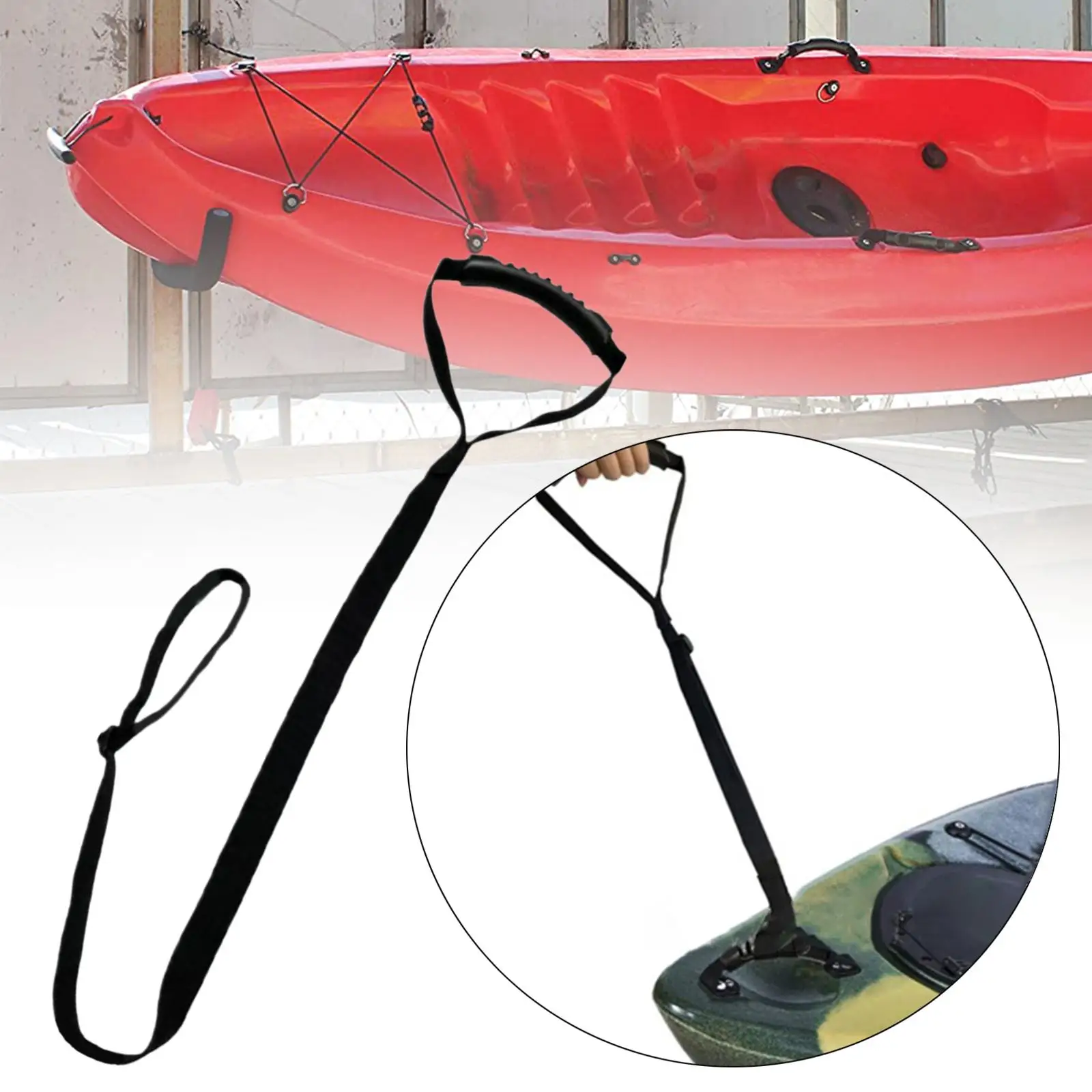 Kayak Stand up Assist Strap Adjustable 33-55 Inches Pulling Cord Canoe Drag Strap Dragging Accessories Pull Strap