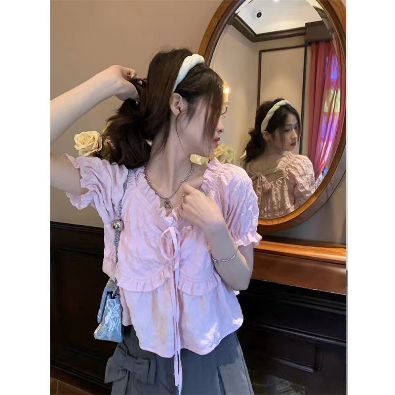 kawaii menina blusa verão recortada camisa para as mulheres coreano moda topos roupas cardigan bonito croptop japonês harajuku