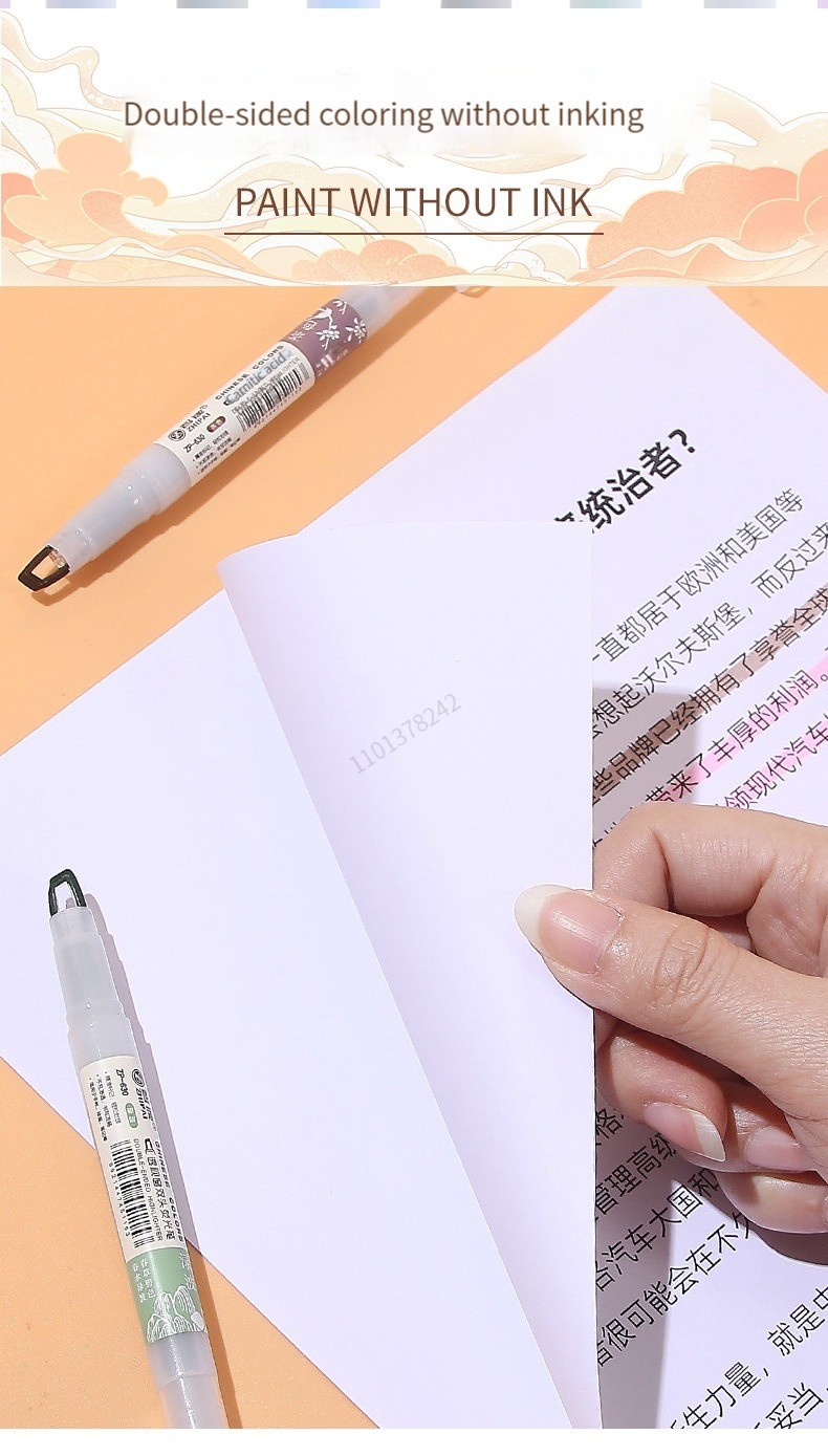 ZhiPai 5 Stück/Set Textmarker mit doppelter Spitze, Kawaii, farbige Manga-Marker, Pastellfarben, Scrapbooking, japanisches Schreibwaren-Schulmaterial – Detail 6