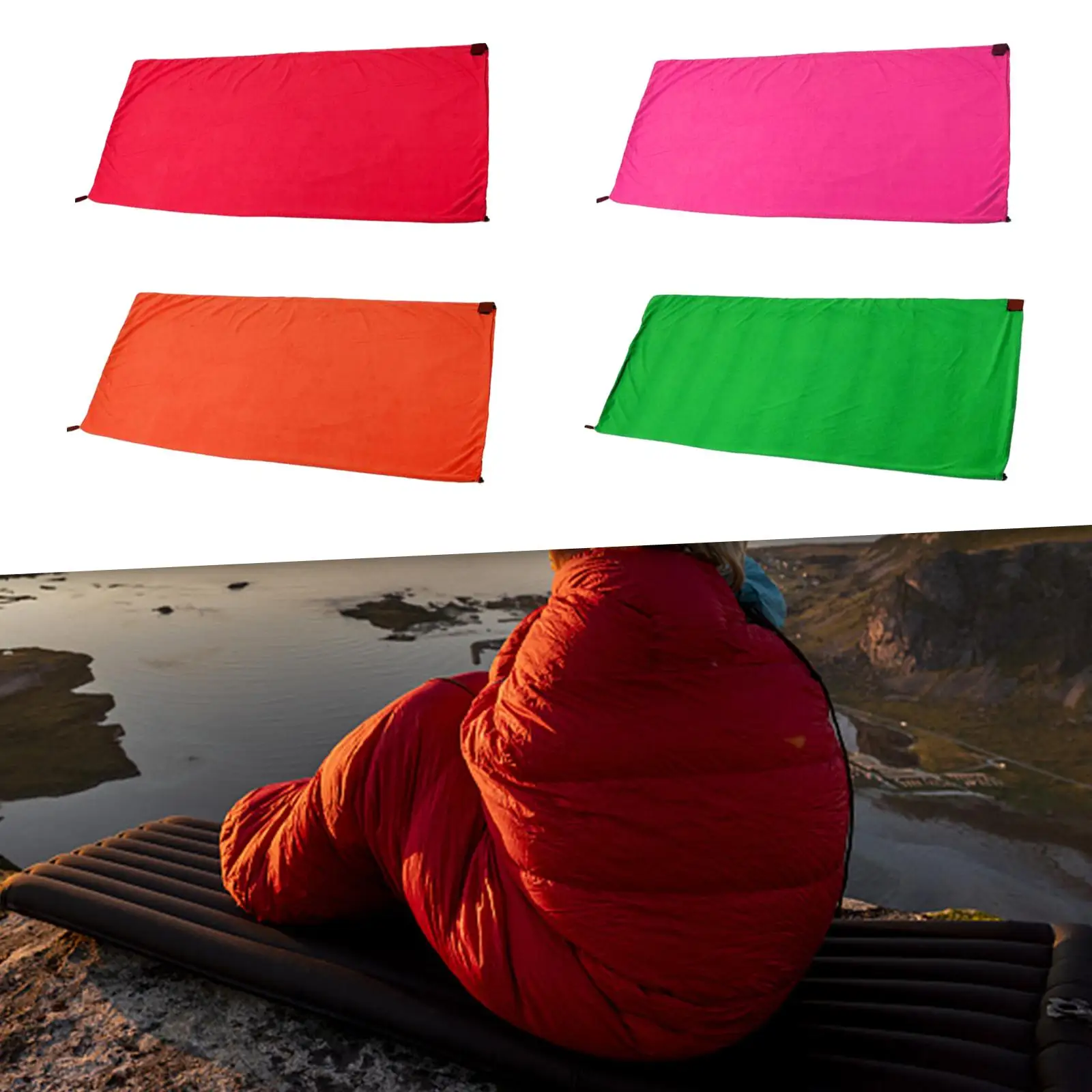 Fleece Sleeping Bag Liner Warm Blanket Liner for Backpacking Camping Outdoor