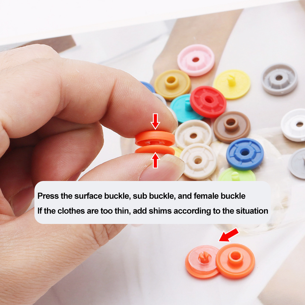 Description Picture 2 of item10sets Hand Press Type Round Snaps Buttons Tools Free T5 Button Fastener Snap Clothes Accessories DIY Crafts Sewing Accessories