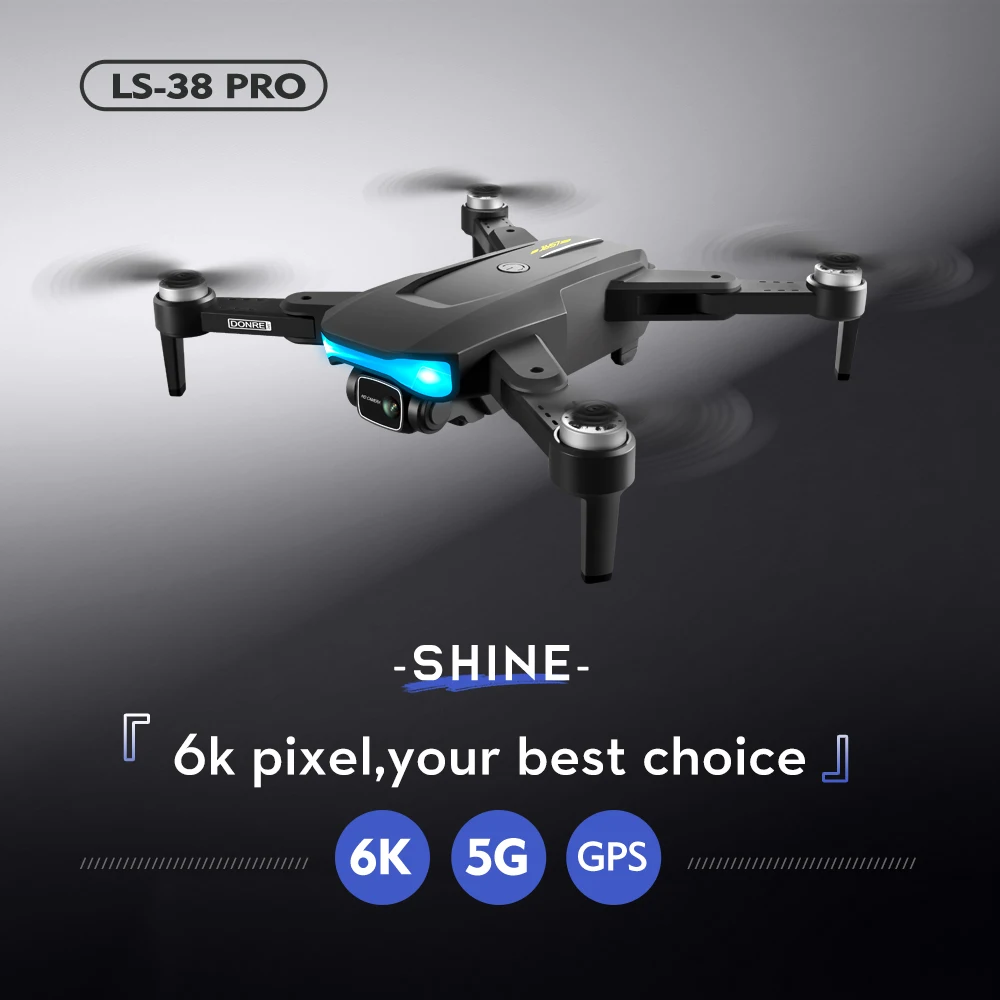 New LS-38 Professional Drone 6K HD Camera 5G WiFi FPV Drone GPS Long Distance Quadcopter 1000m Aerial Photography Rc helicopter best RC Helicopters