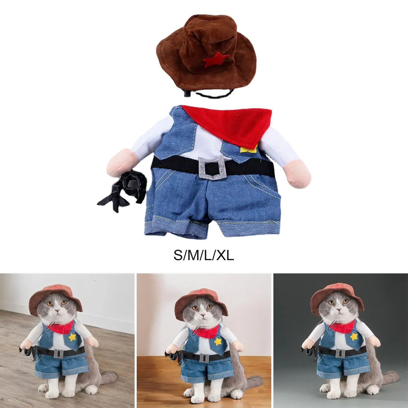 Pet Dog Cat Costumes Pet Halloween Cosplay Costume Cute Dog Cowboy Clothes