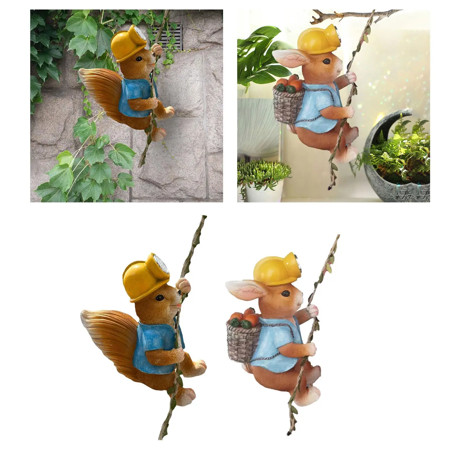 solar Statues Outdoor Resin Light Pendant Creative Cute Yard Animal Statues for
